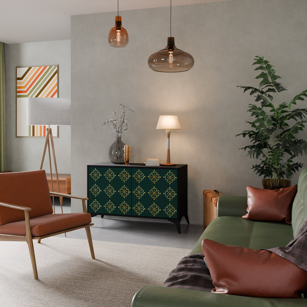 ROYAL MEDALLION 2-Door Sideboard in Black Finish