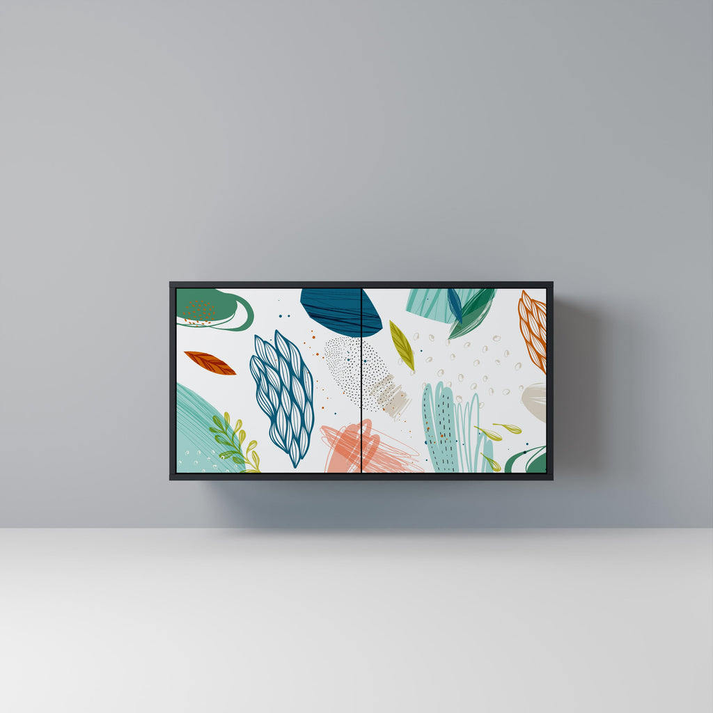 BOTANICAL HURRICANE 2-Door Sideboard in Black Finish