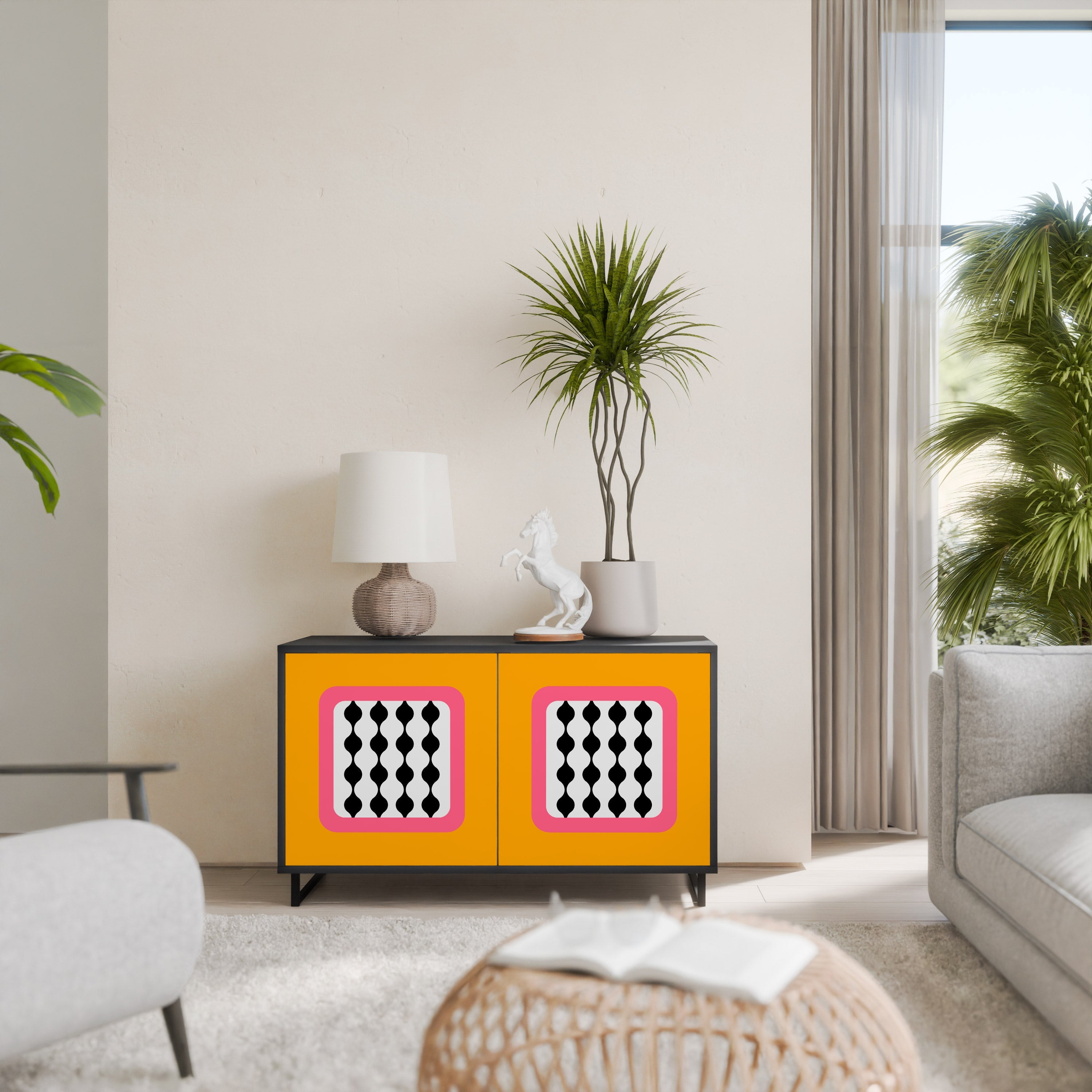 TEARS IN HEAVEN 2-Door Sideboard in Black Finish