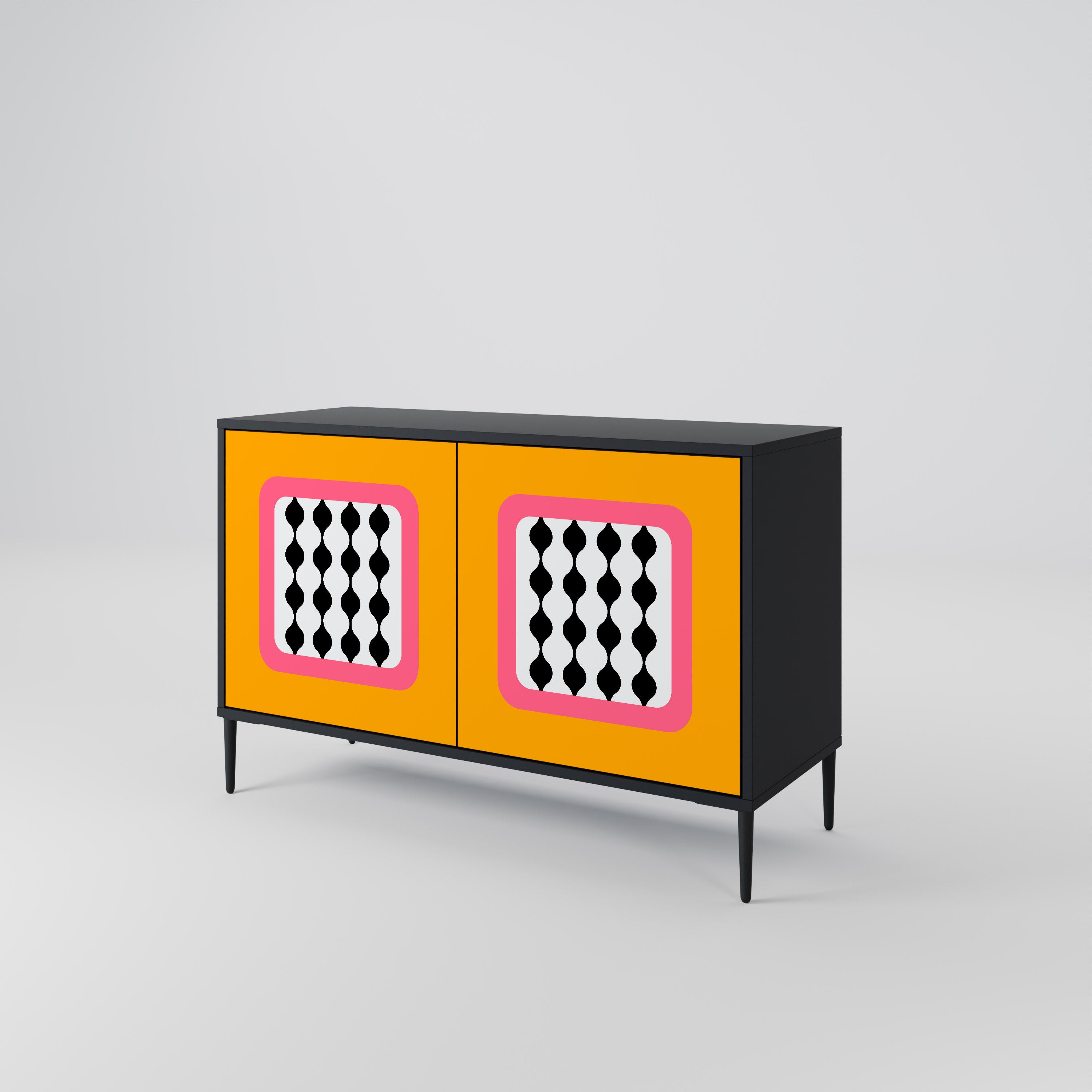 TEARS IN HEAVEN 2-Door Sideboard in Black Finish