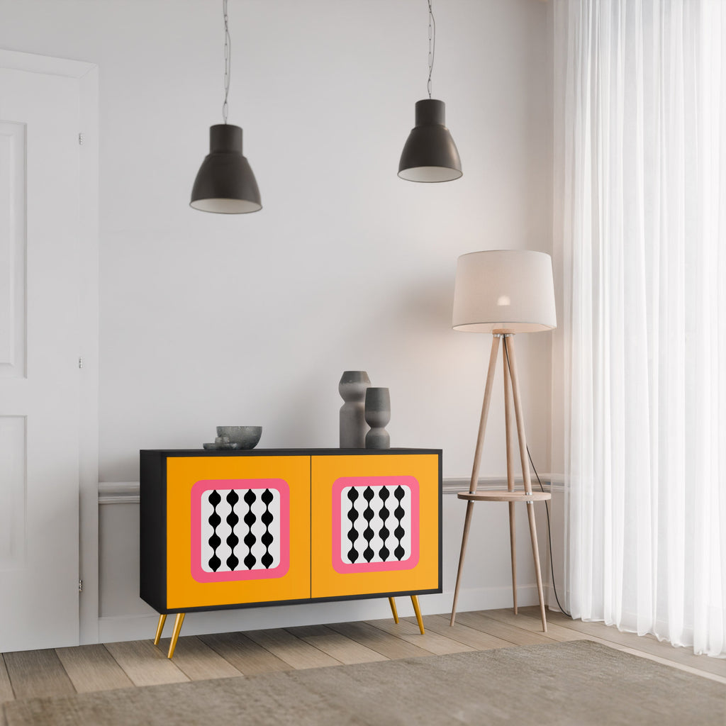 TEARS IN HEAVEN 2-Door Sideboard in Black Finish