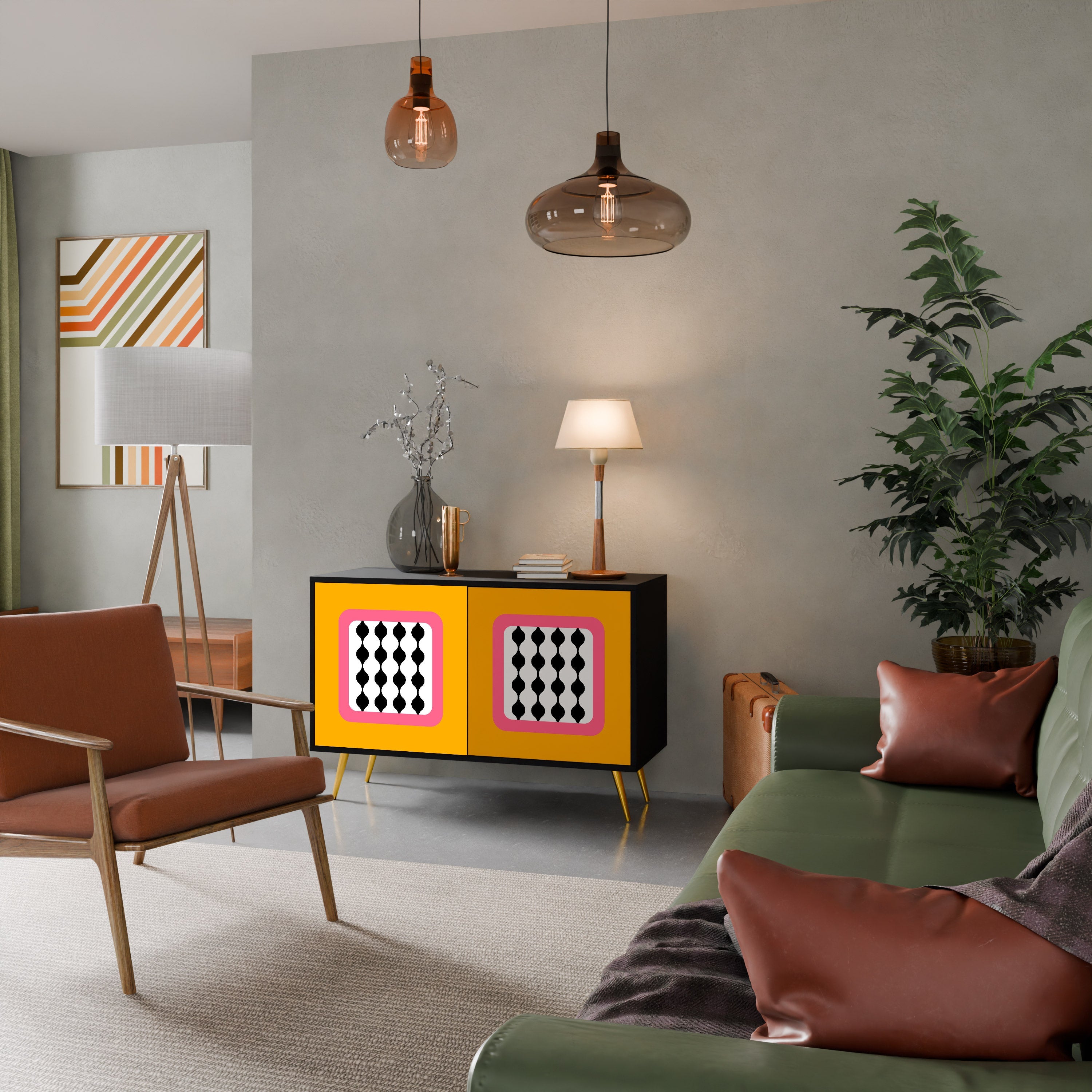 TEARS IN HEAVEN 2-Door Sideboard in Black Finish