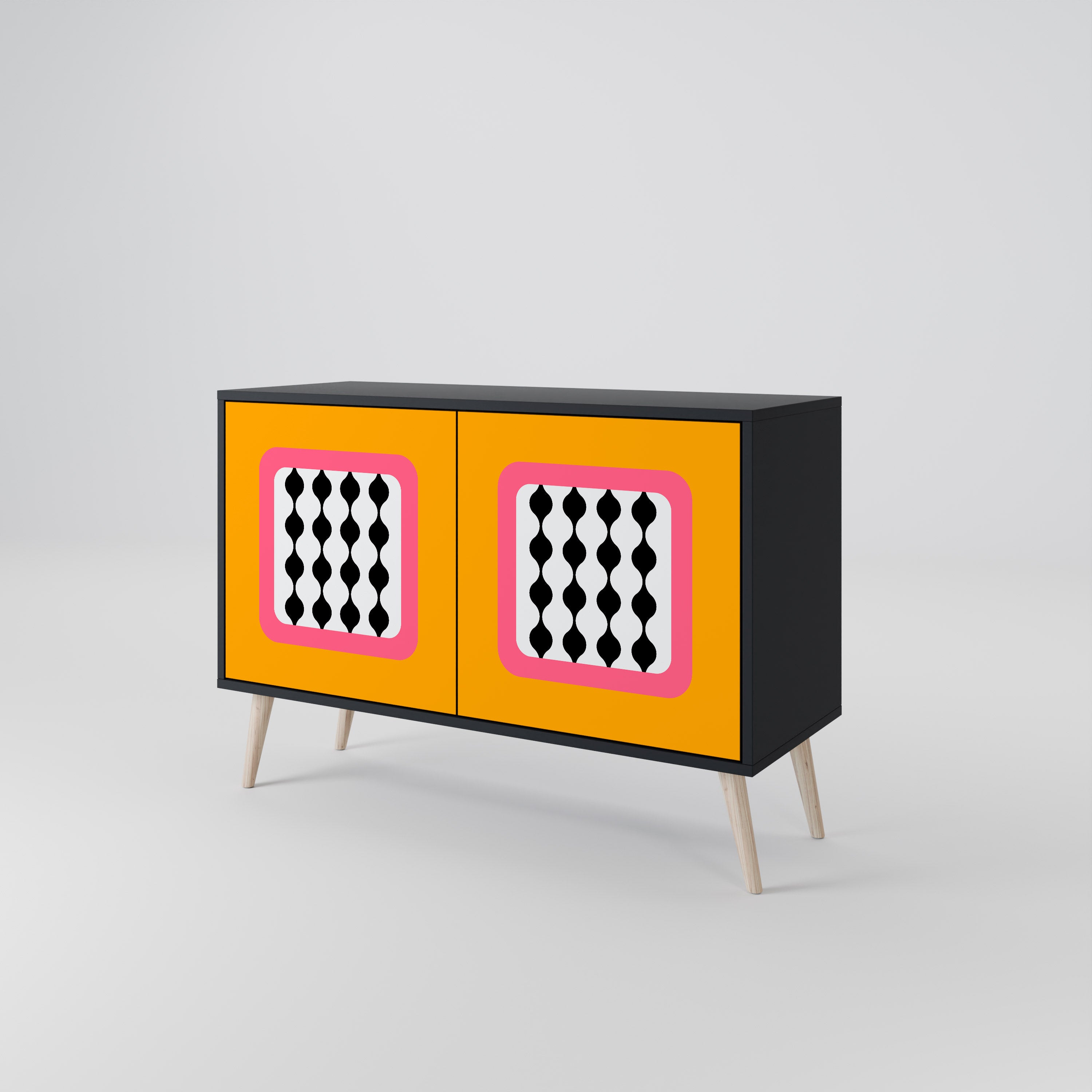 TEARS IN HEAVEN 2-Door Sideboard in Black Finish