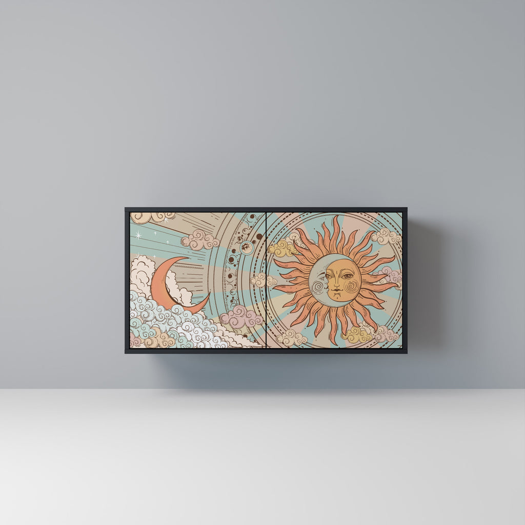 MYSTICAL STRUCTURE 2-Door Sideboard in Black Finish