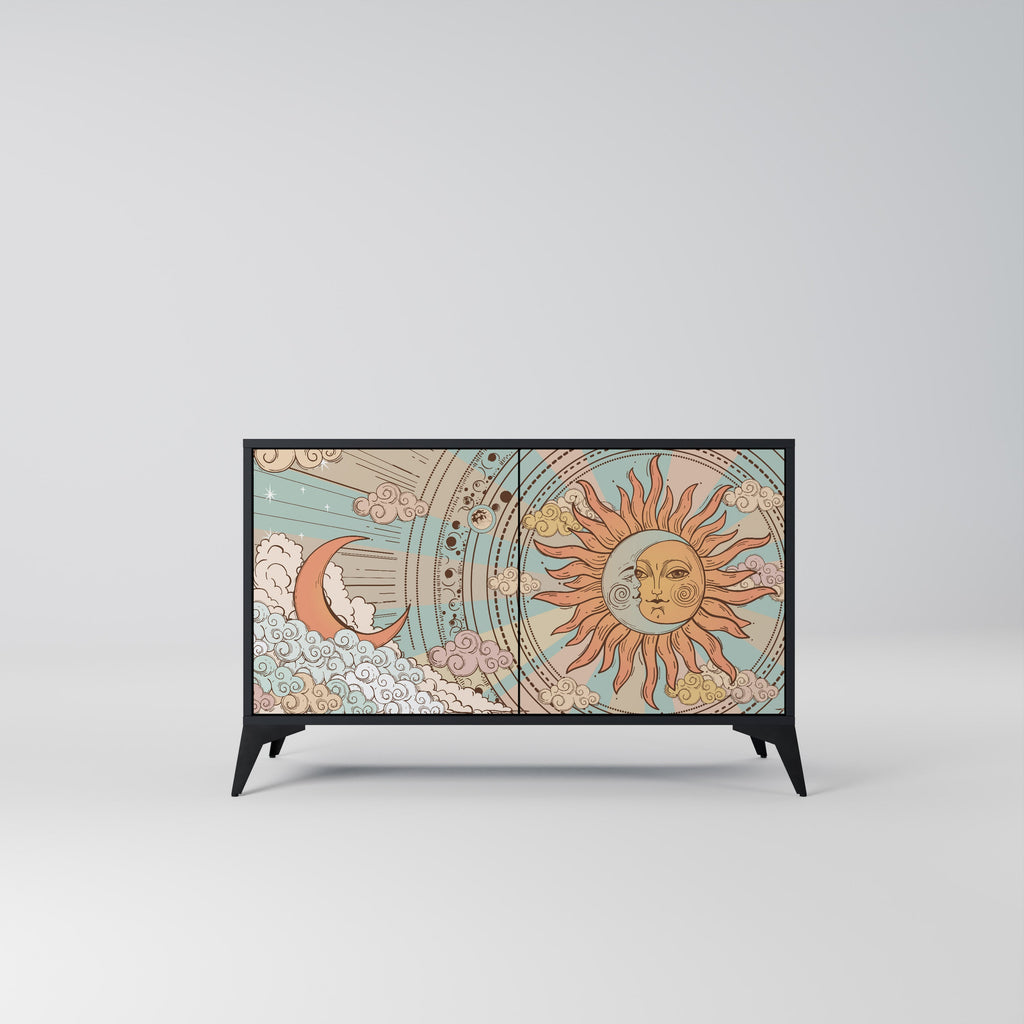 MYSTICAL STRUCTURE 2-Door Sideboard in Black Finish