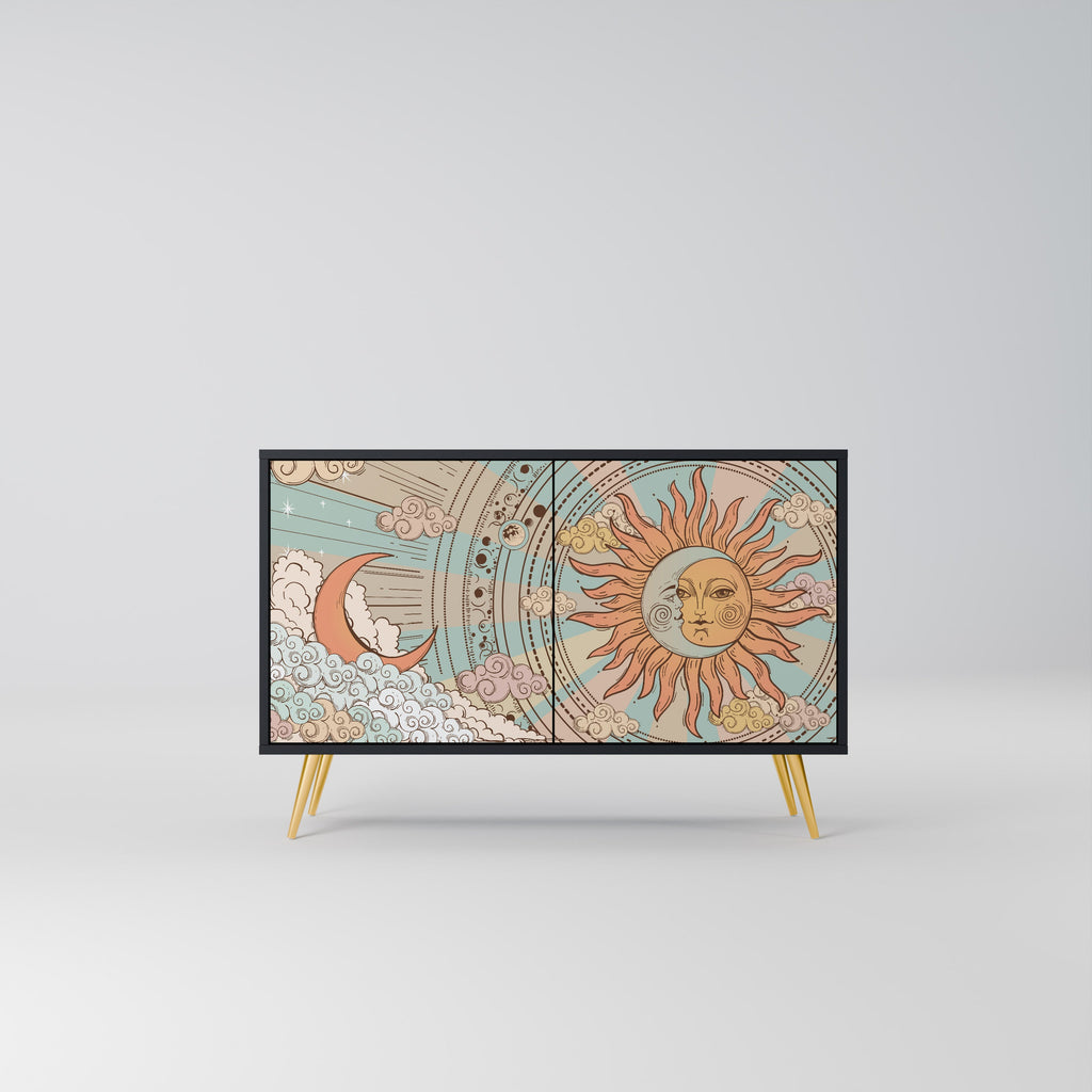 MYSTICAL STRUCTURE 2-Door Sideboard in Black Finish