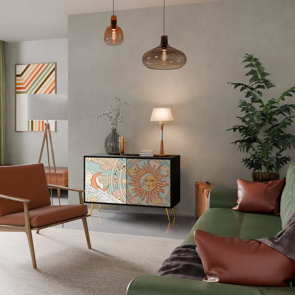 MYSTICAL STRUCTURE 2-Door Sideboard in Black Finish