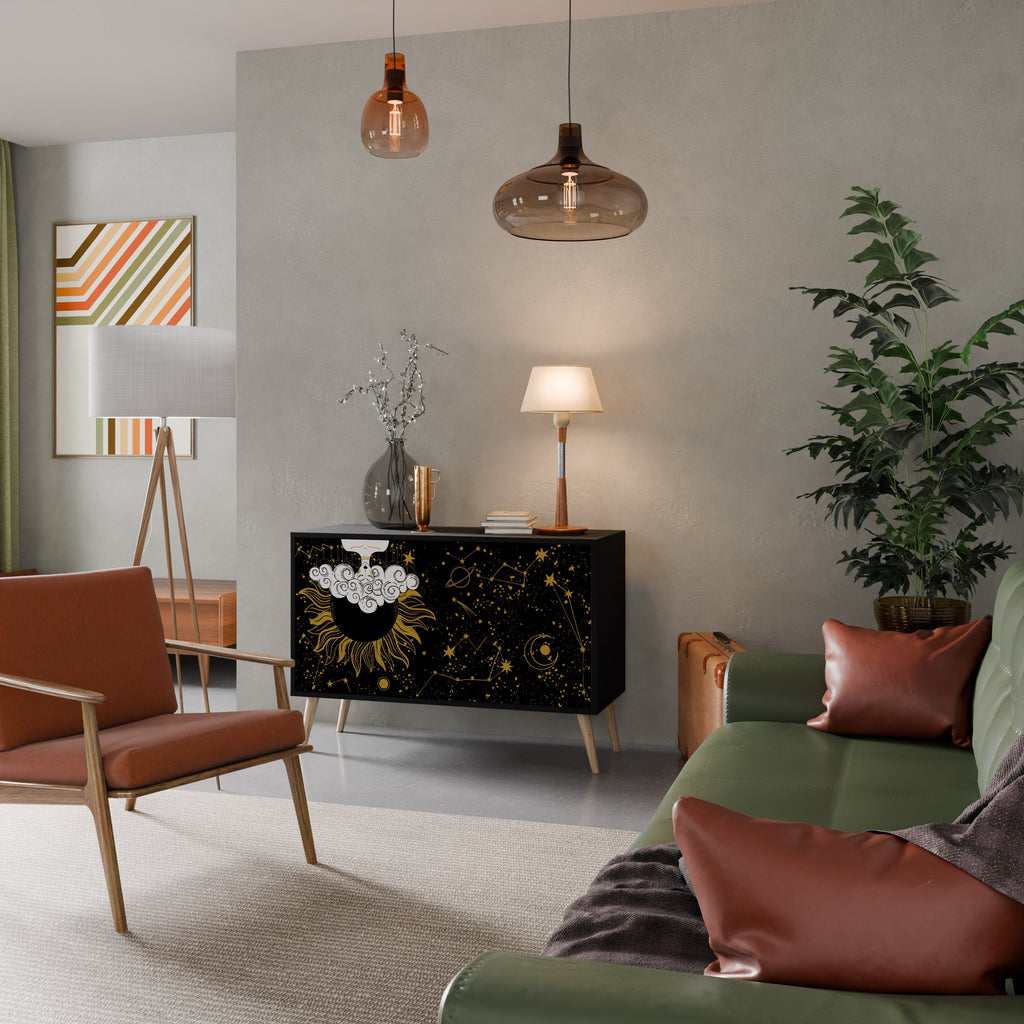 STELLAR CONSTELLATIONS 2-Door Sideboard in Black Finish