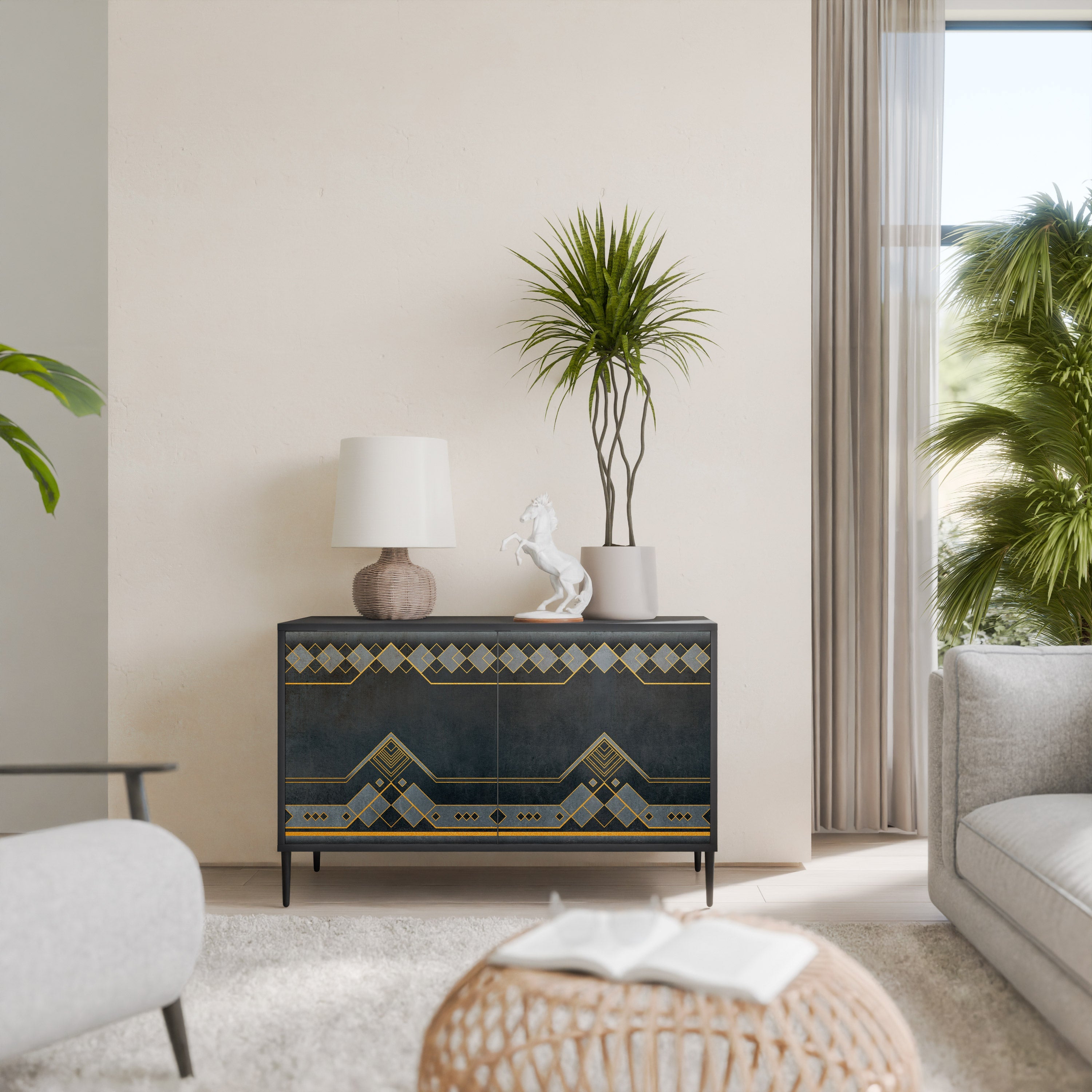 ROYAL ORDINARINESS 2-Door Sideboard in Black Finish