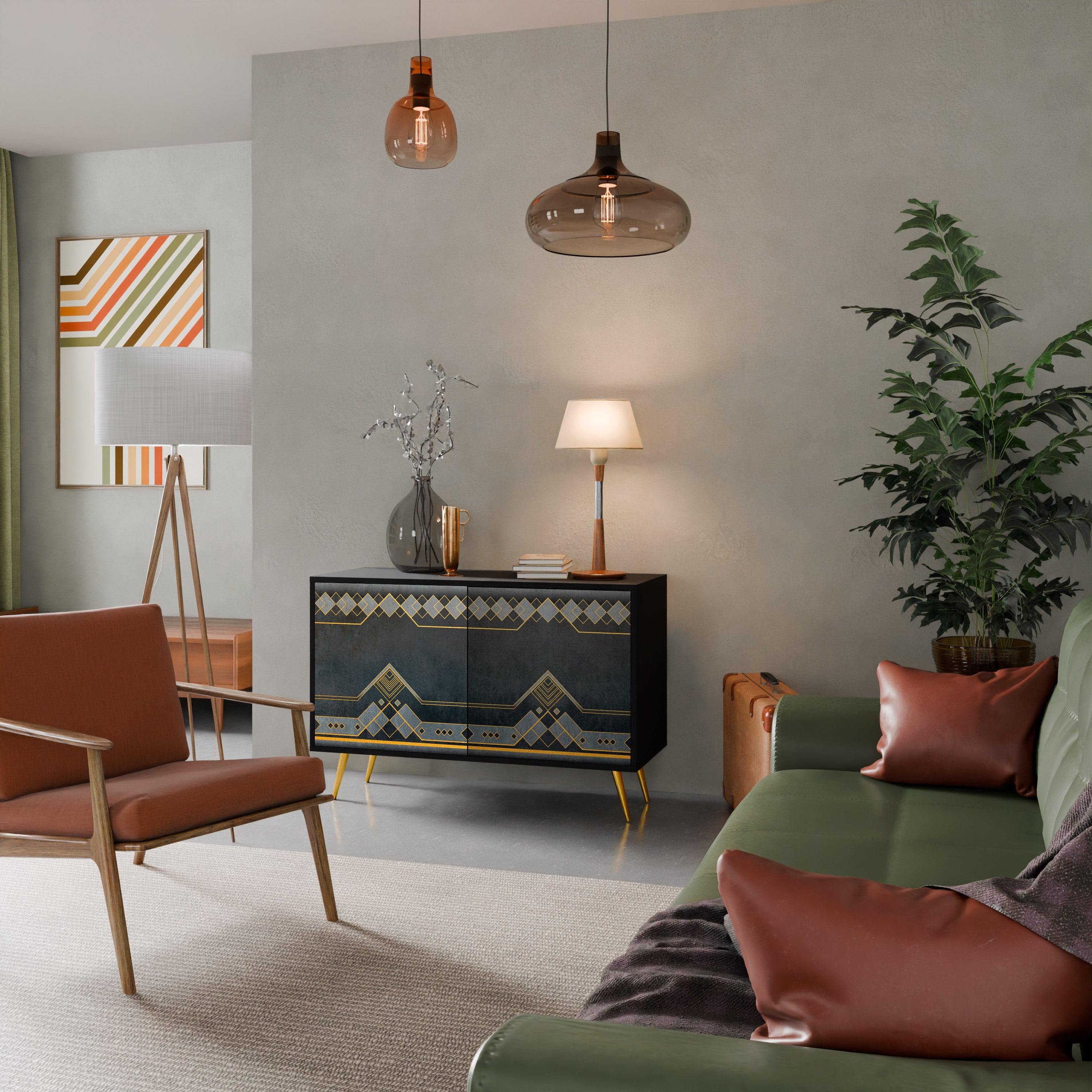 ROYAL ORDINARINESS 2-Door Sideboard in Black Finish