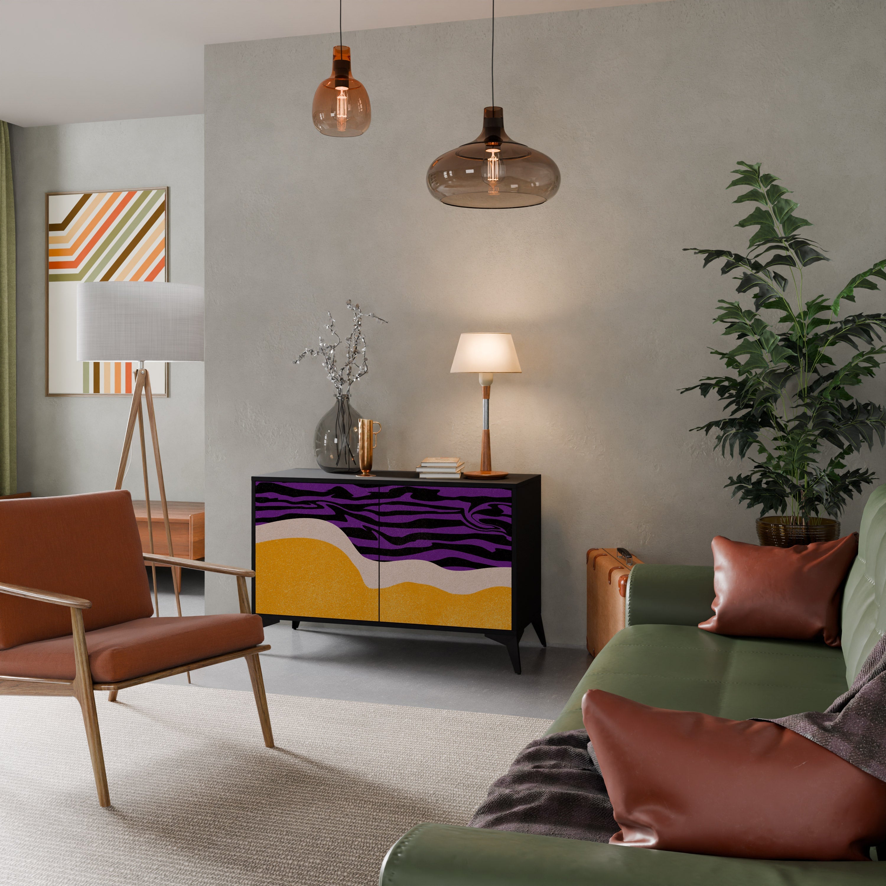 INDEPENDENT BORDER 2-Door Sideboard in Black Finish