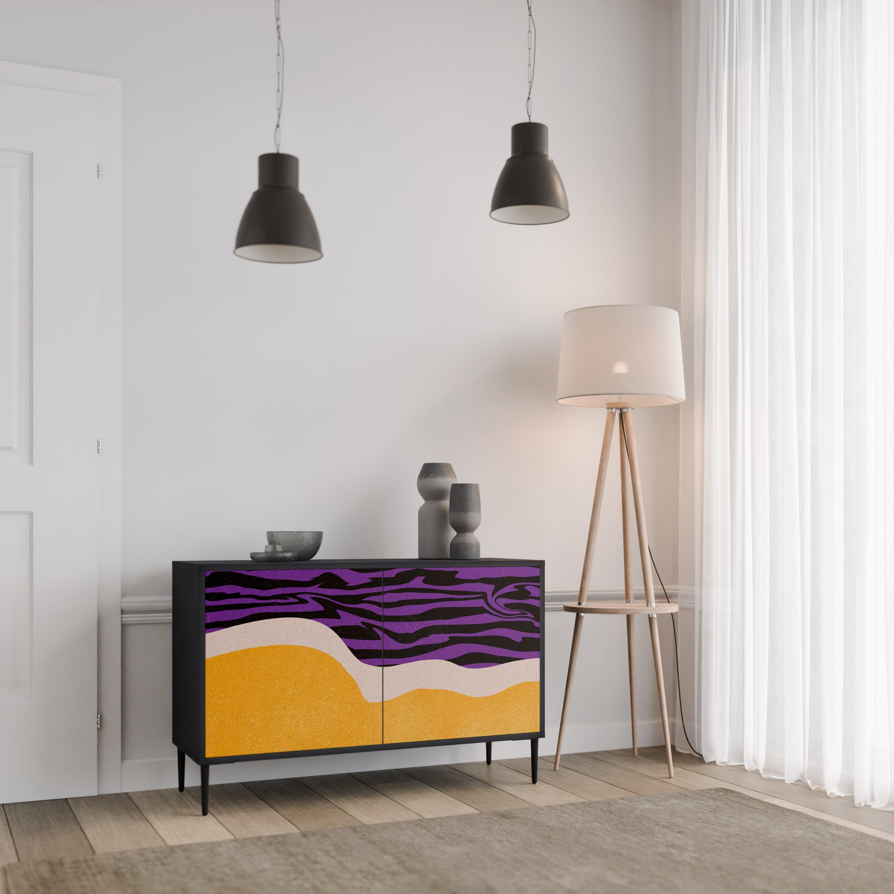INDEPENDENT BORDER 2-Door Sideboard in Black Finish