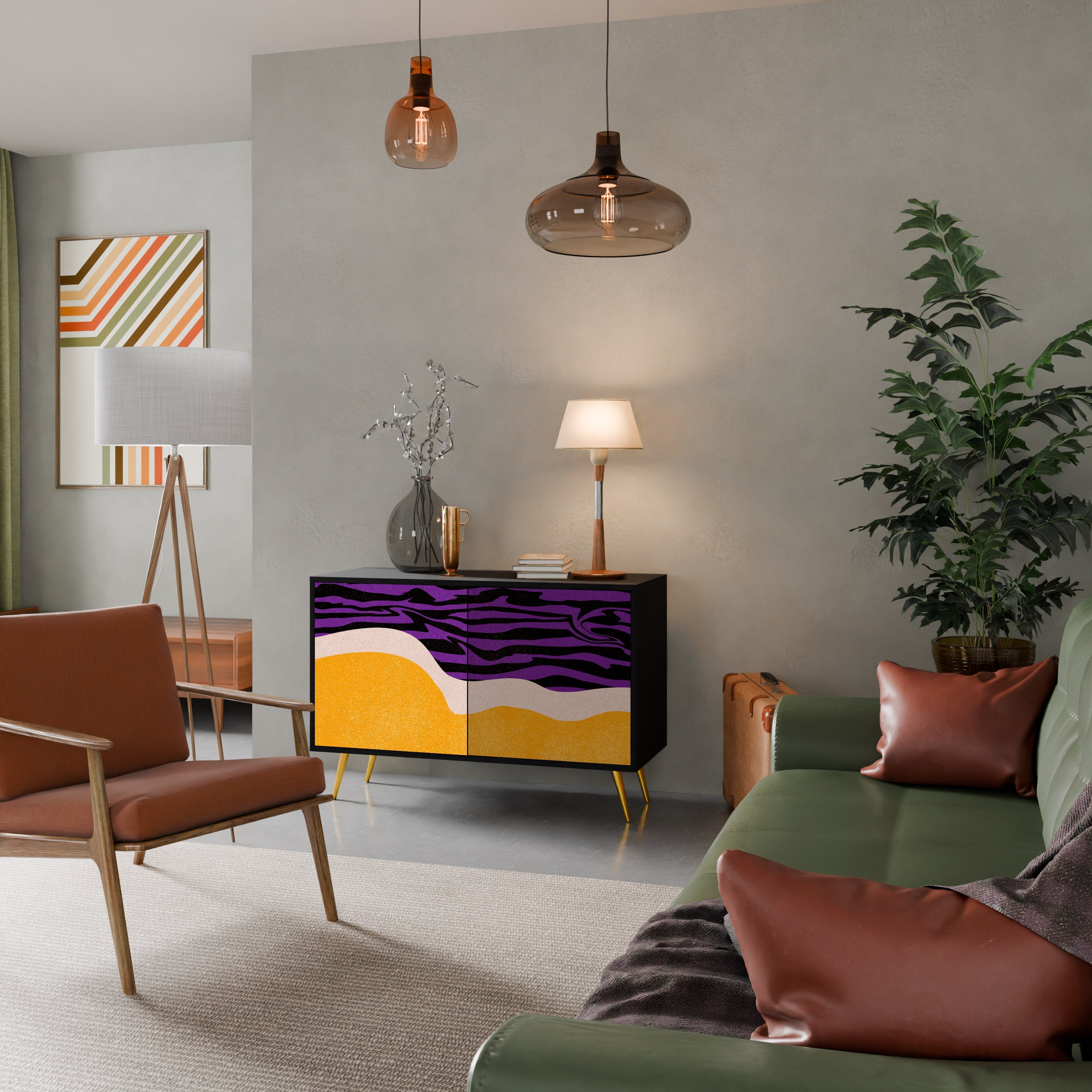 INDEPENDENT BORDER 2-Door Sideboard in Black Finish