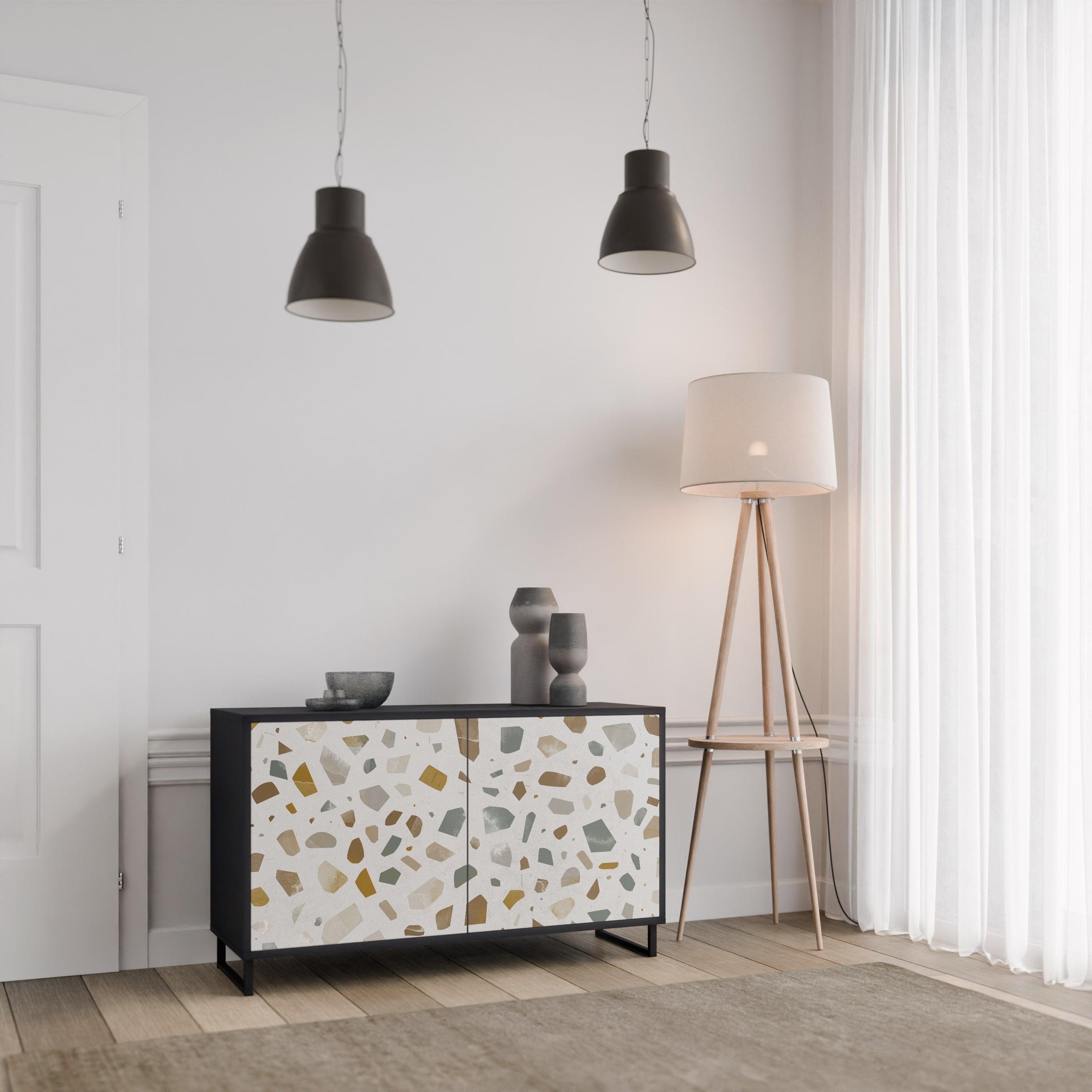 PIECES OF TOMORROW 2-Door Sideboard in Black Finish