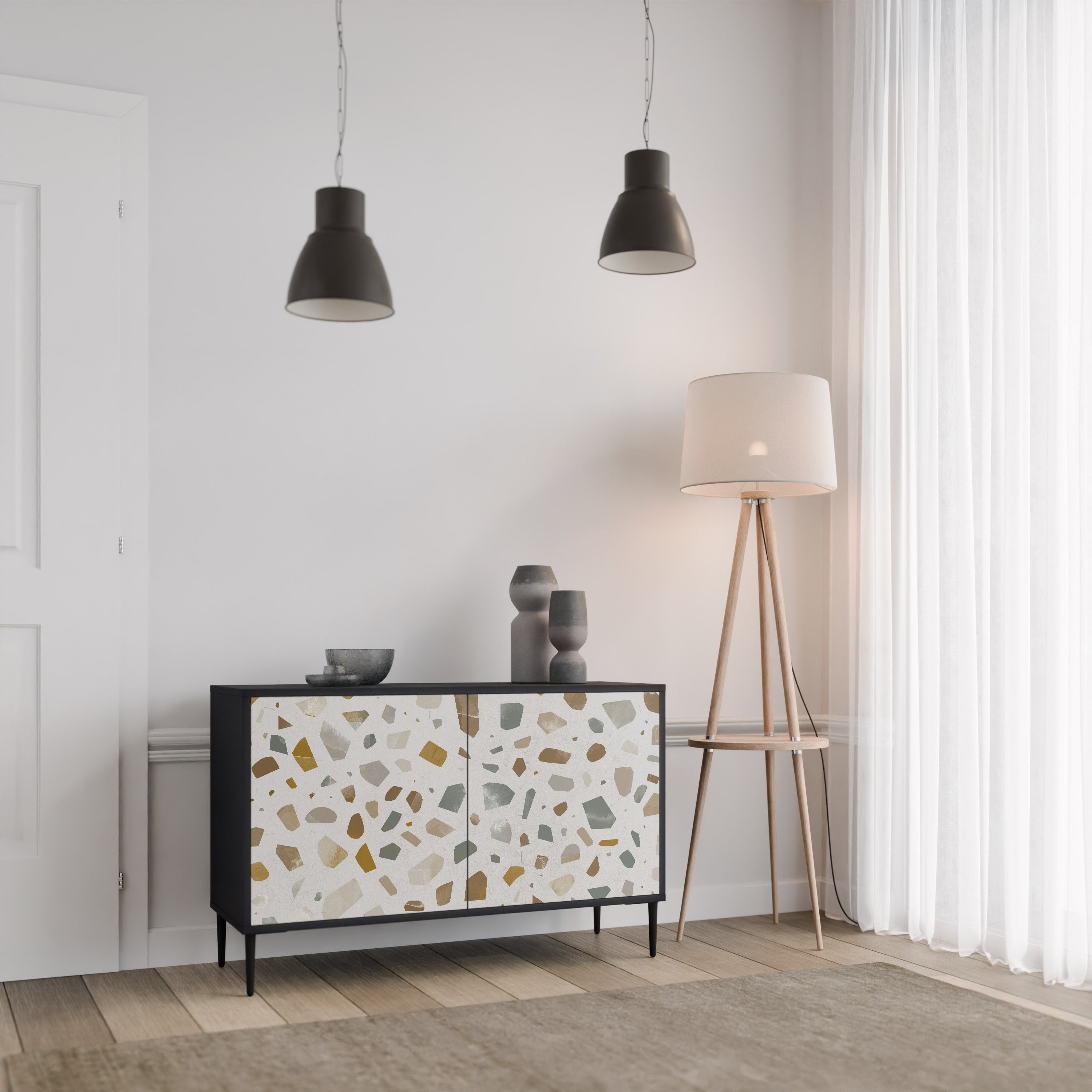 PIECES OF TOMORROW 2-Door Sideboard in Black Finish