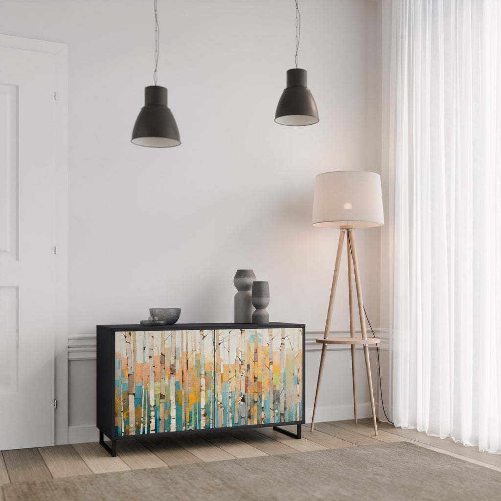 BIRCH KALEIDOSCOPE 2-Door Sideboard in Black Finish