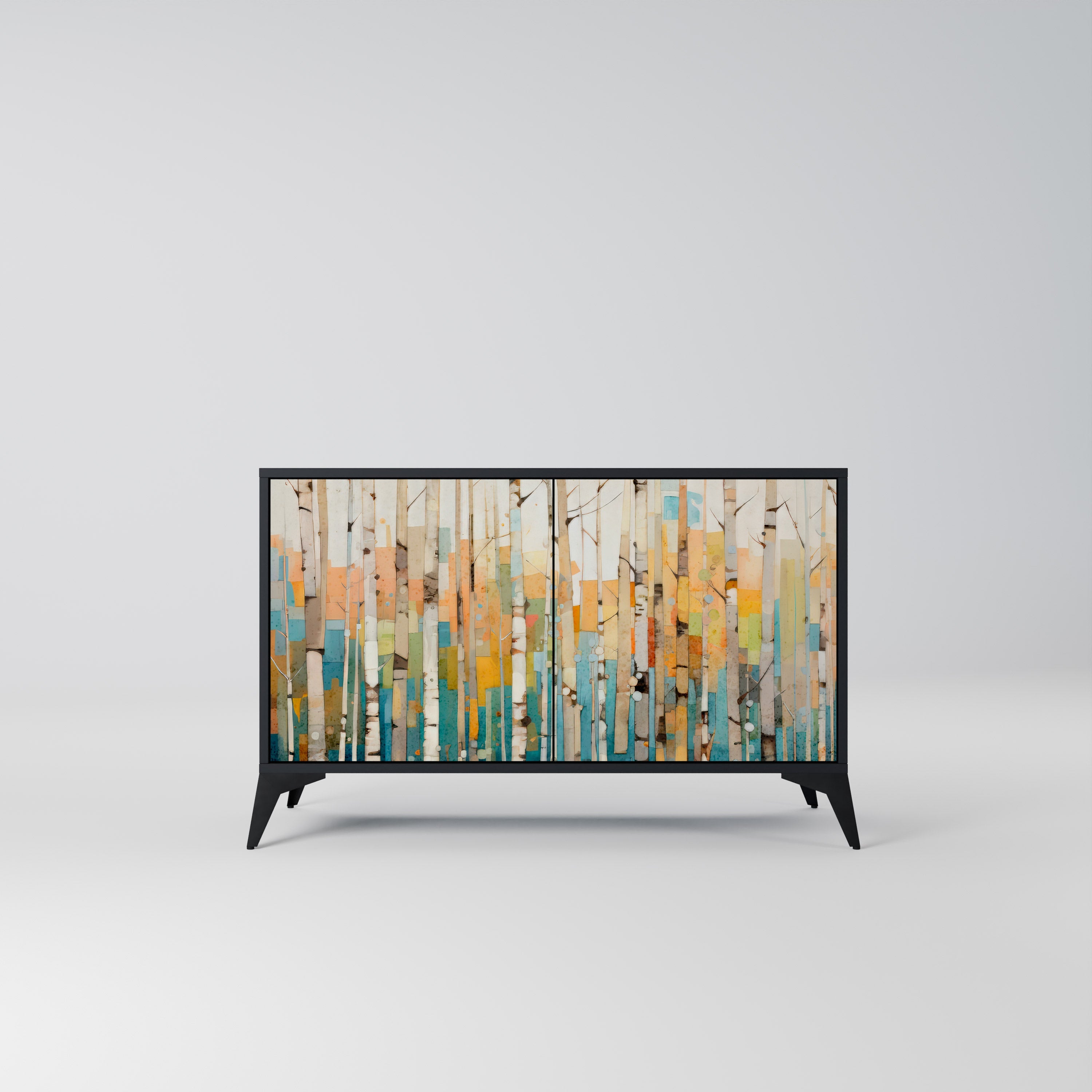 BIRCH KALEIDOSCOPE 2-Door Sideboard in Black Finish