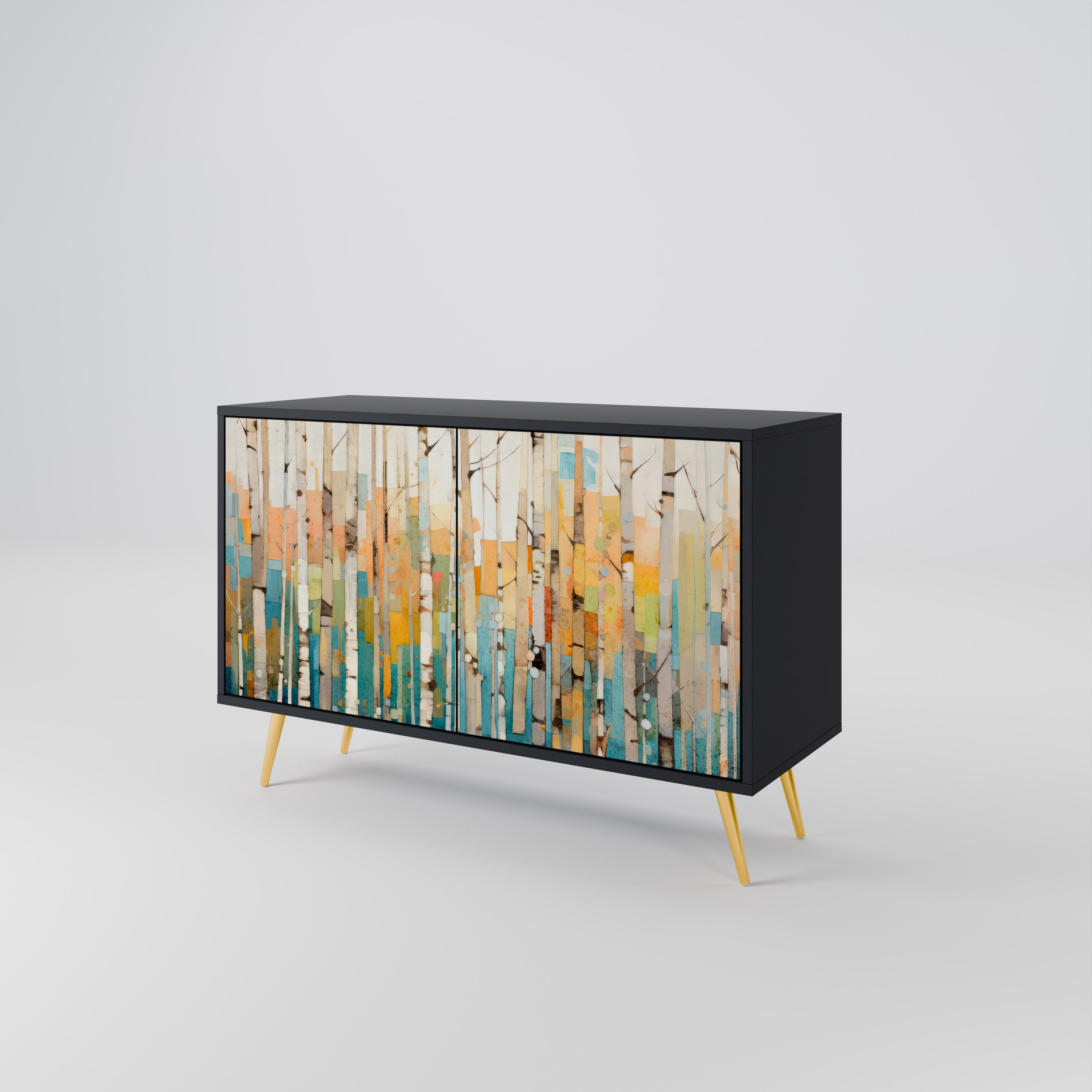 BIRCH KALEIDOSCOPE 2-Door Sideboard in Black Finish
