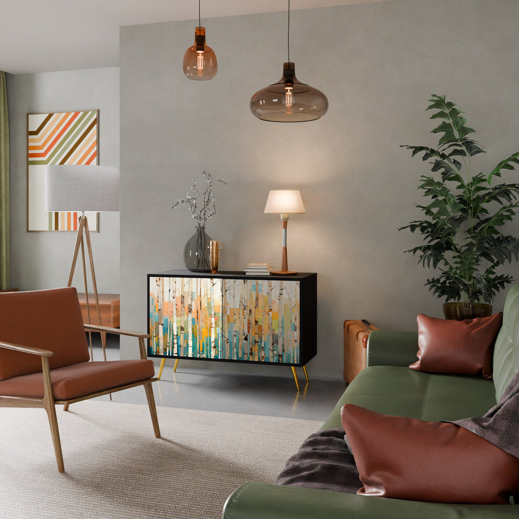 BIRCH KALEIDOSCOPE 2-Door Sideboard in Black Finish