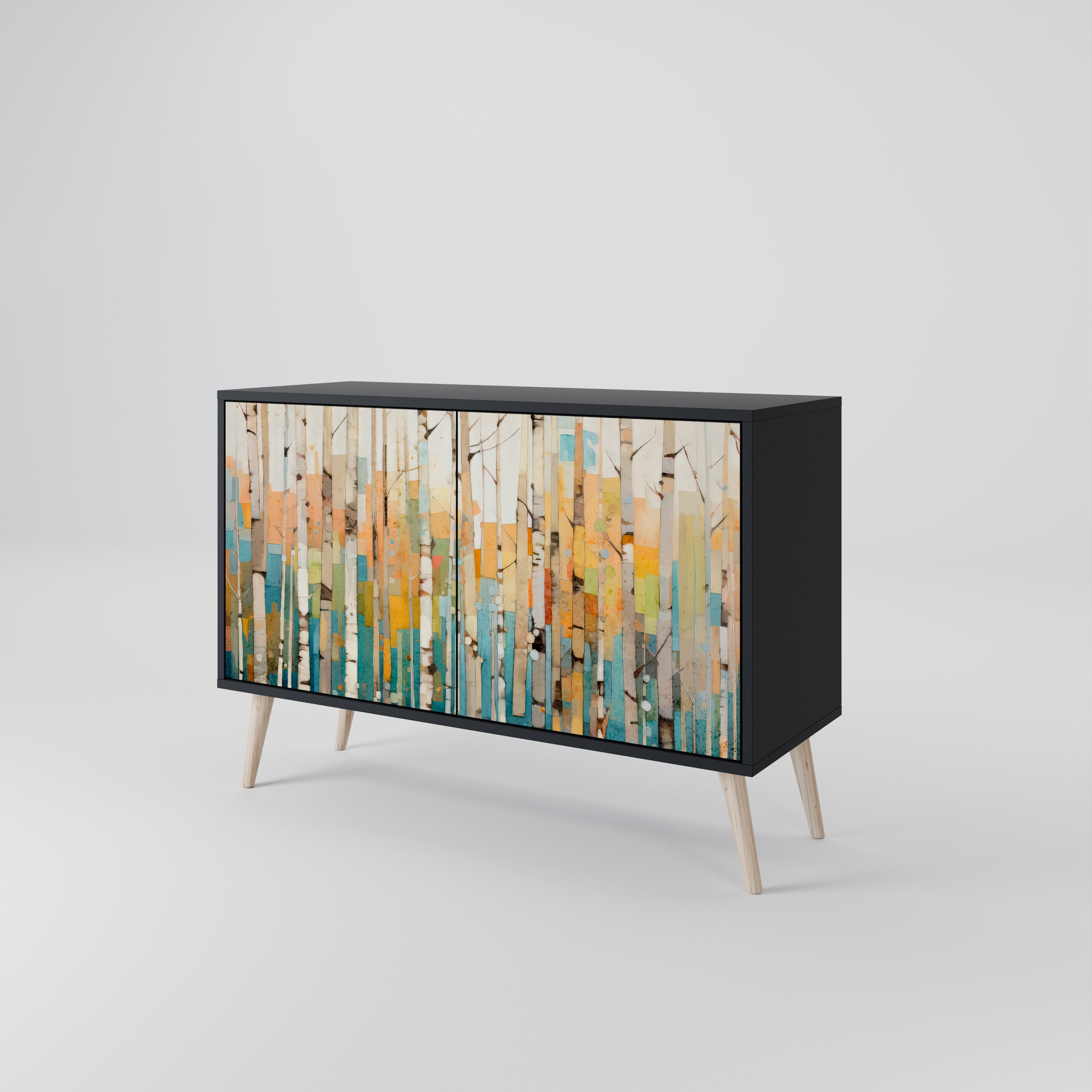 BIRCH KALEIDOSCOPE 2-Door Sideboard in Black Finish