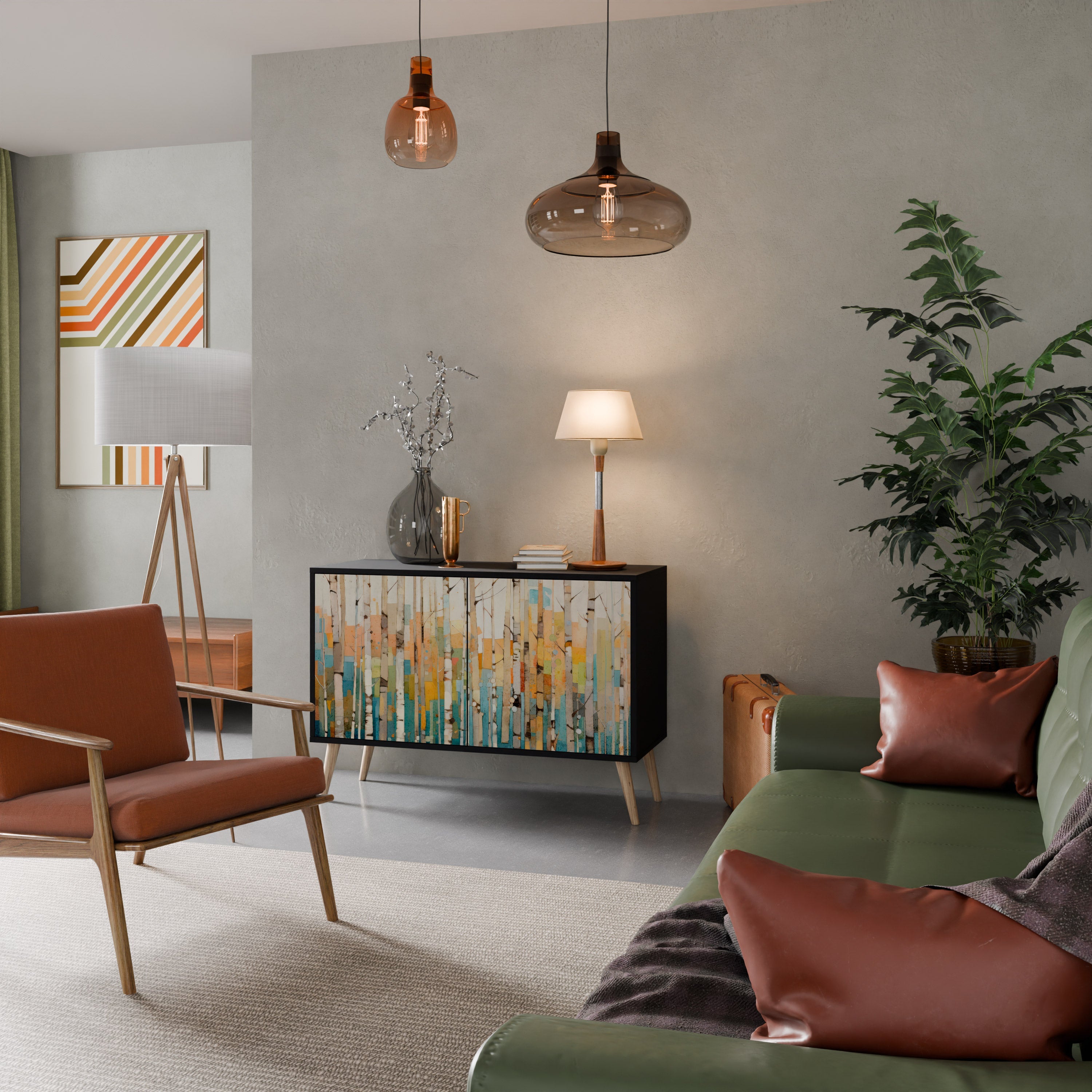 BIRCH KALEIDOSCOPE 2-Door Sideboard in Black Finish