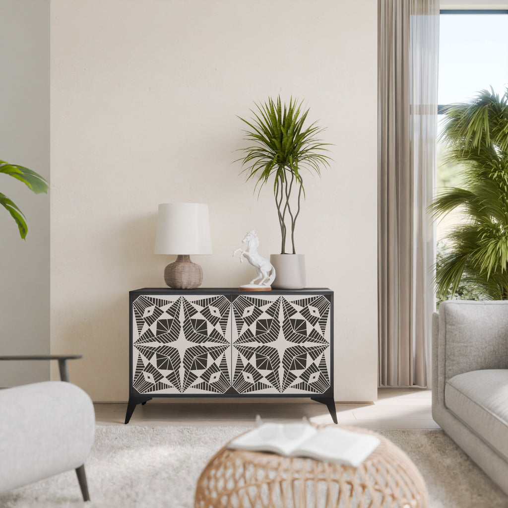MONOCHROME NEXUS 2-Door Sideboard in Black Finish