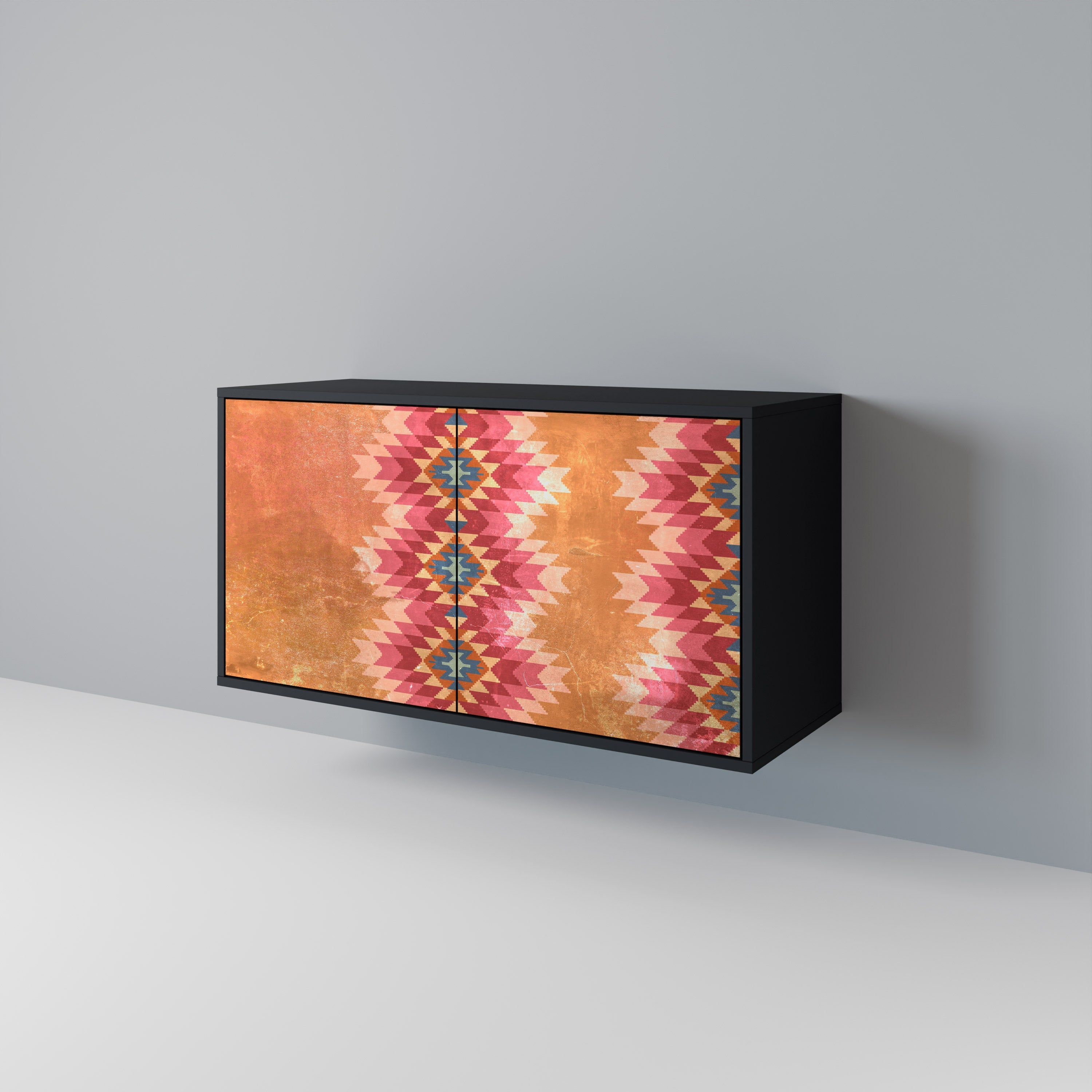 INDIAN FOLK 2-Door Sideboard in Black Finish