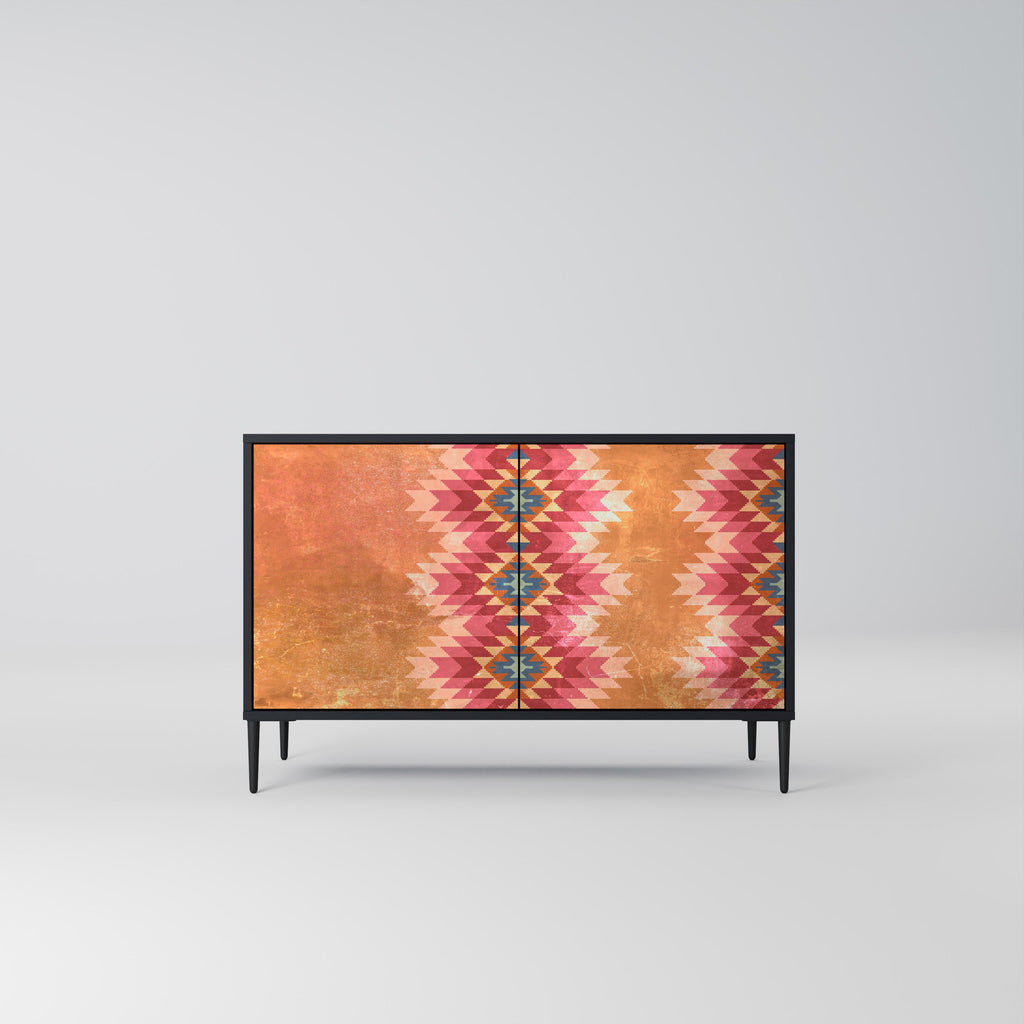 INDIAN FOLK 2-Door Sideboard in Black Finish