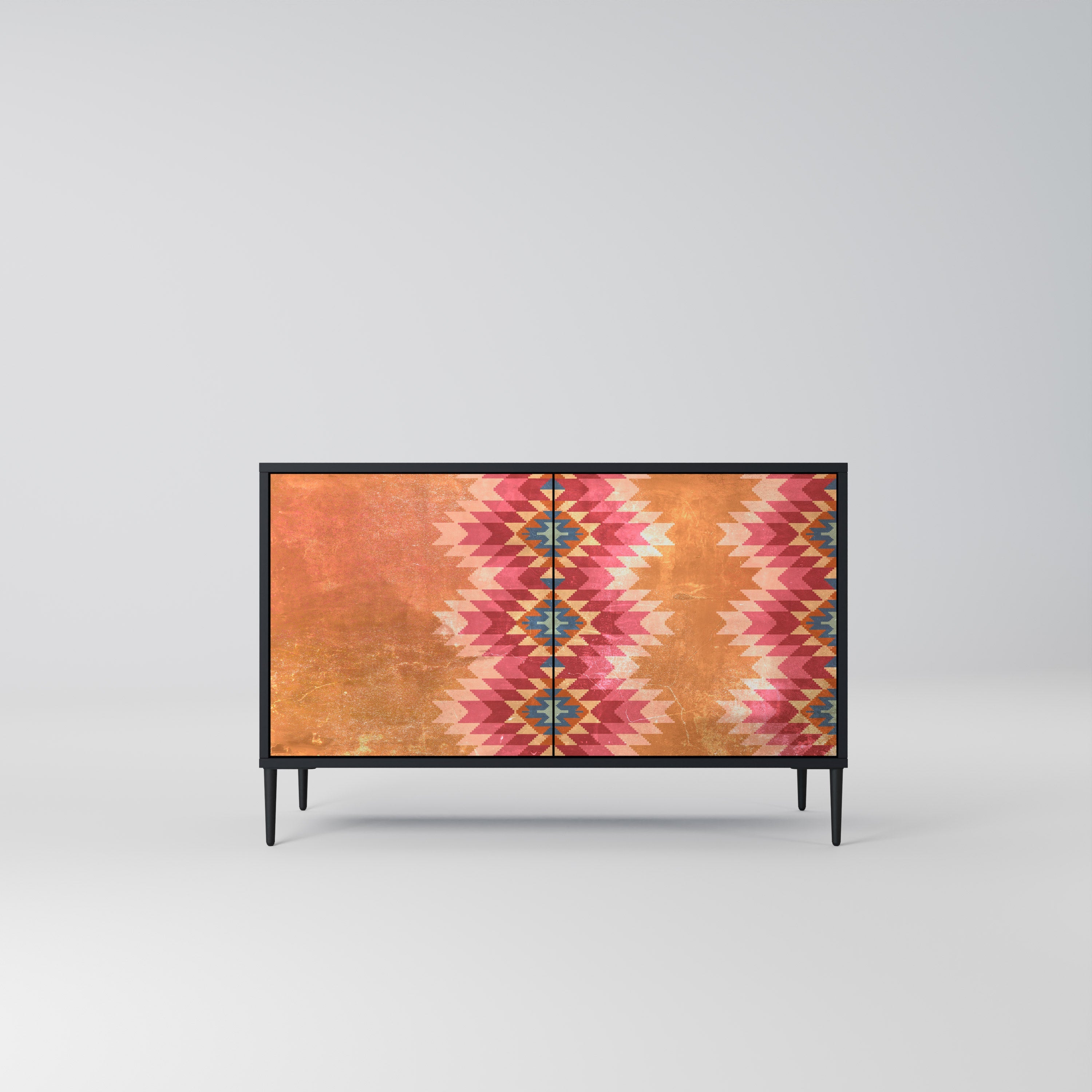 INDIAN FOLK 2-Door Sideboard in Black Finish