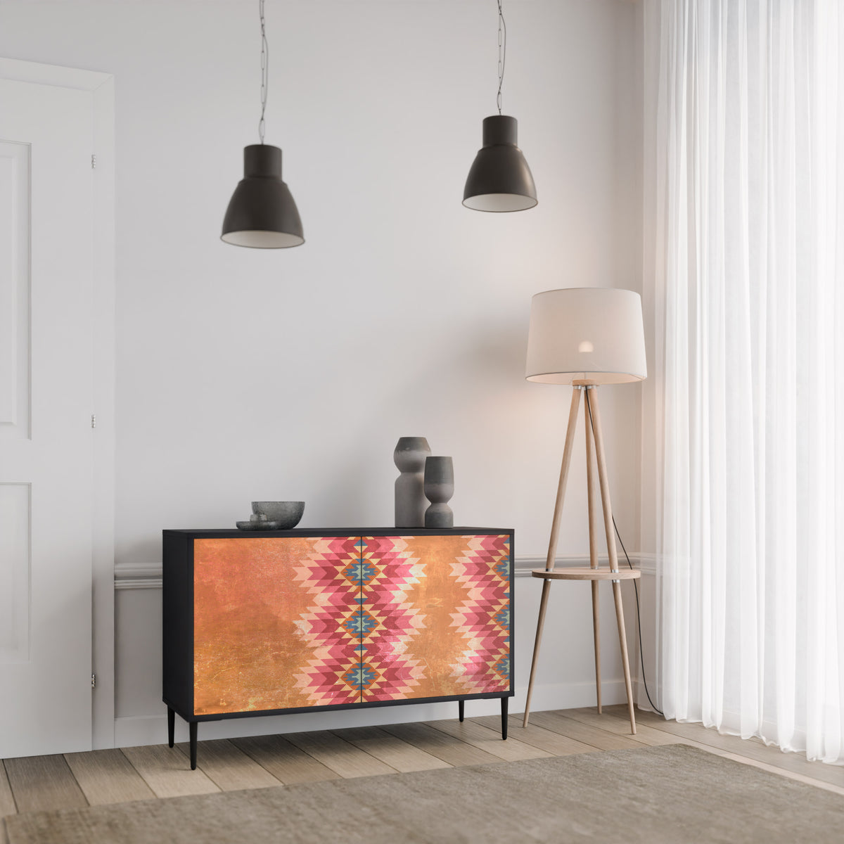 INDIAN FOLK 2-Door Sideboard