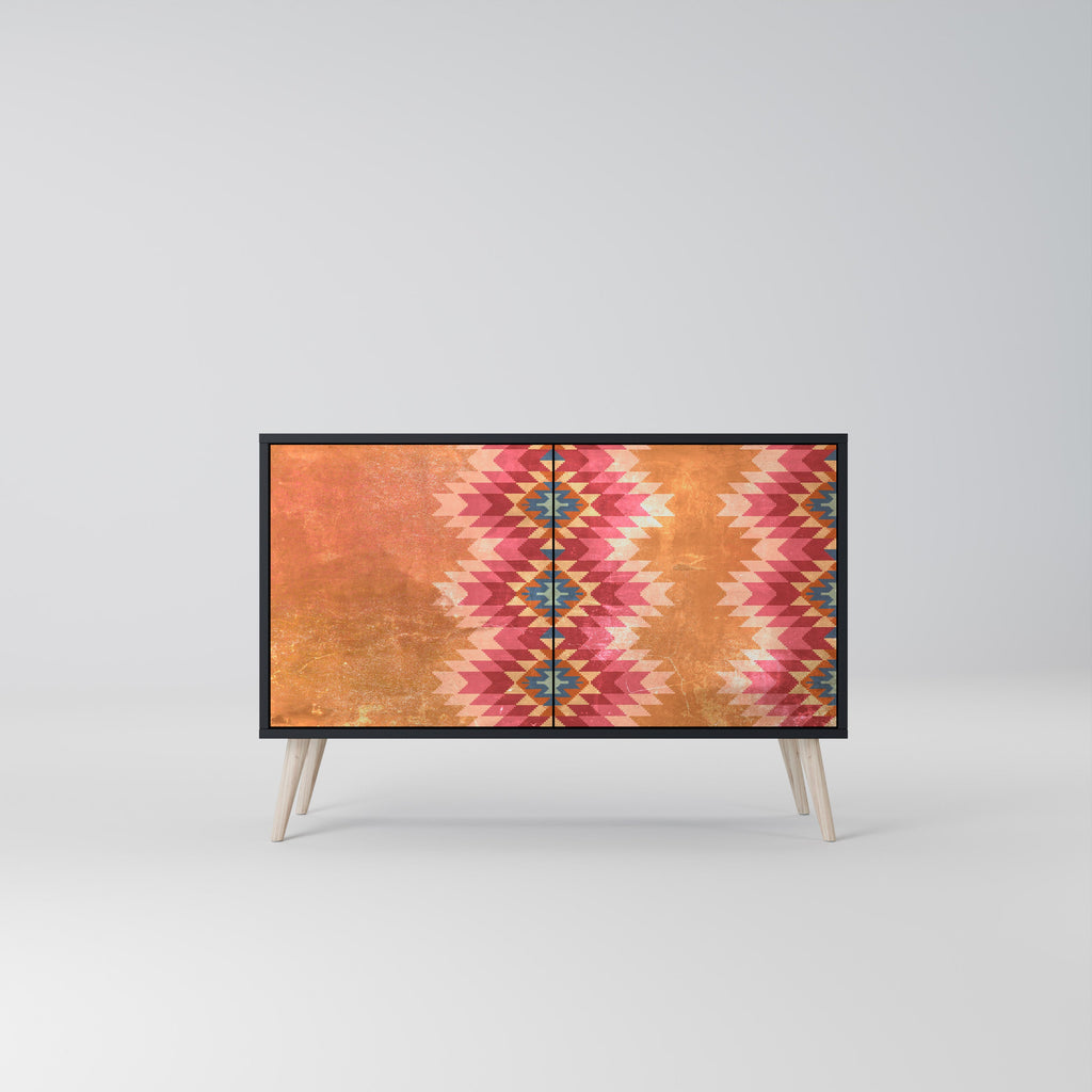 INDIAN FOLK 2-Door Sideboard in Black Finish