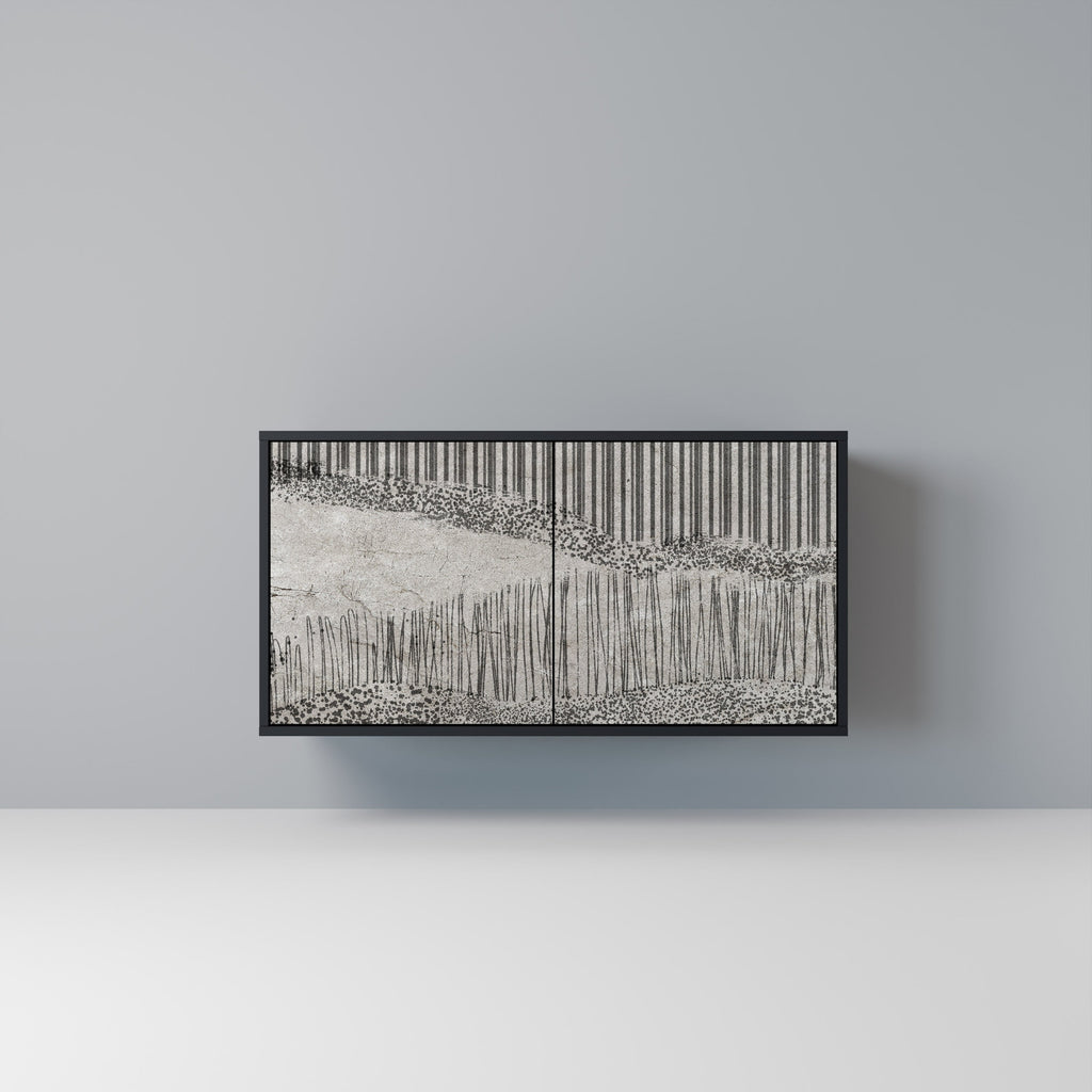 GRAIN LINES 2-Door Sideboard in Black Finish