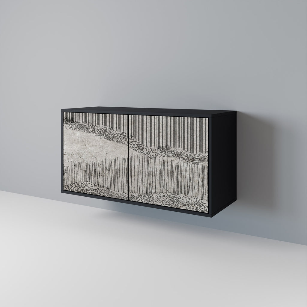 GRAIN LINES 2-Door Sideboard in Black Finish