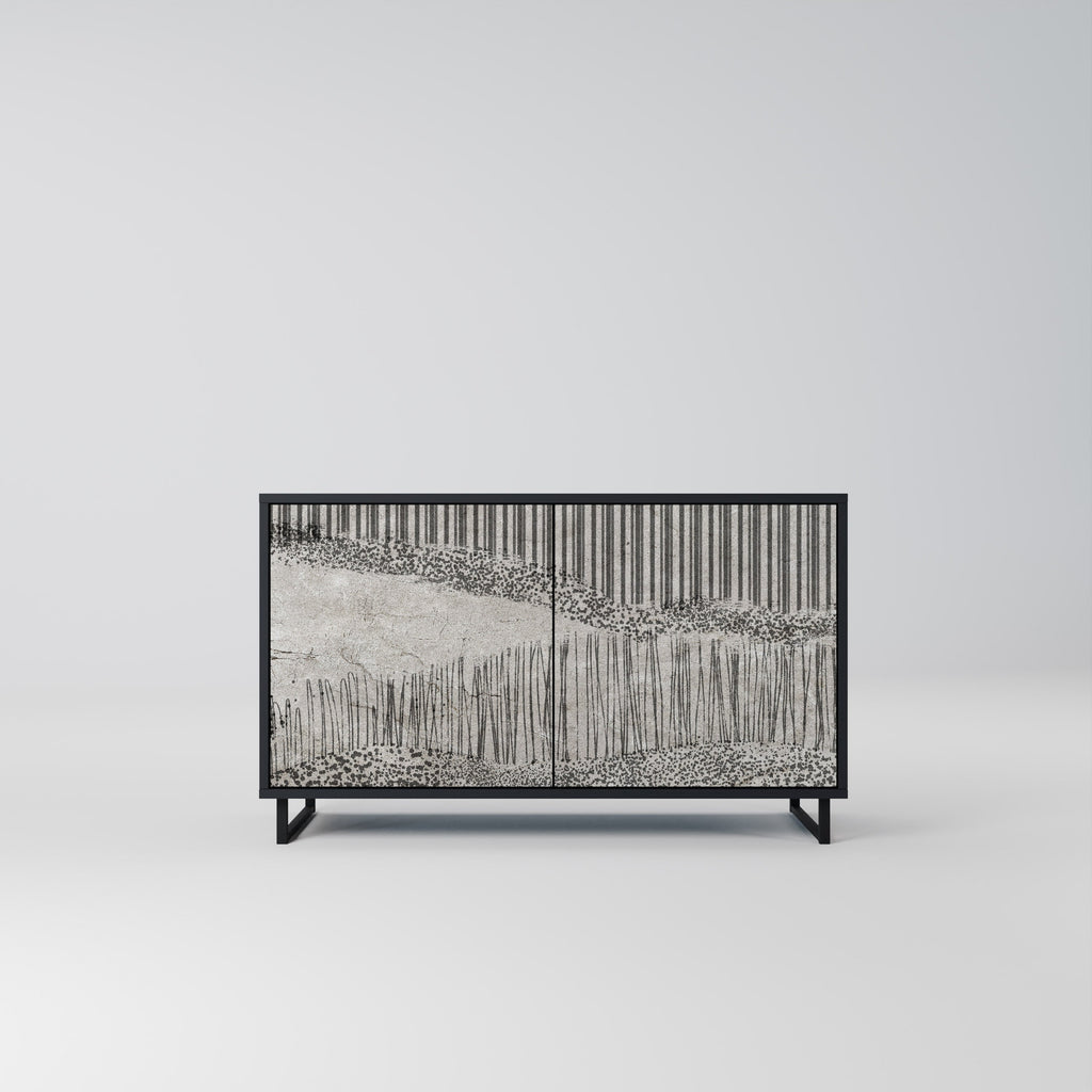 GRAIN LINES 2-Door Sideboard in Black Finish