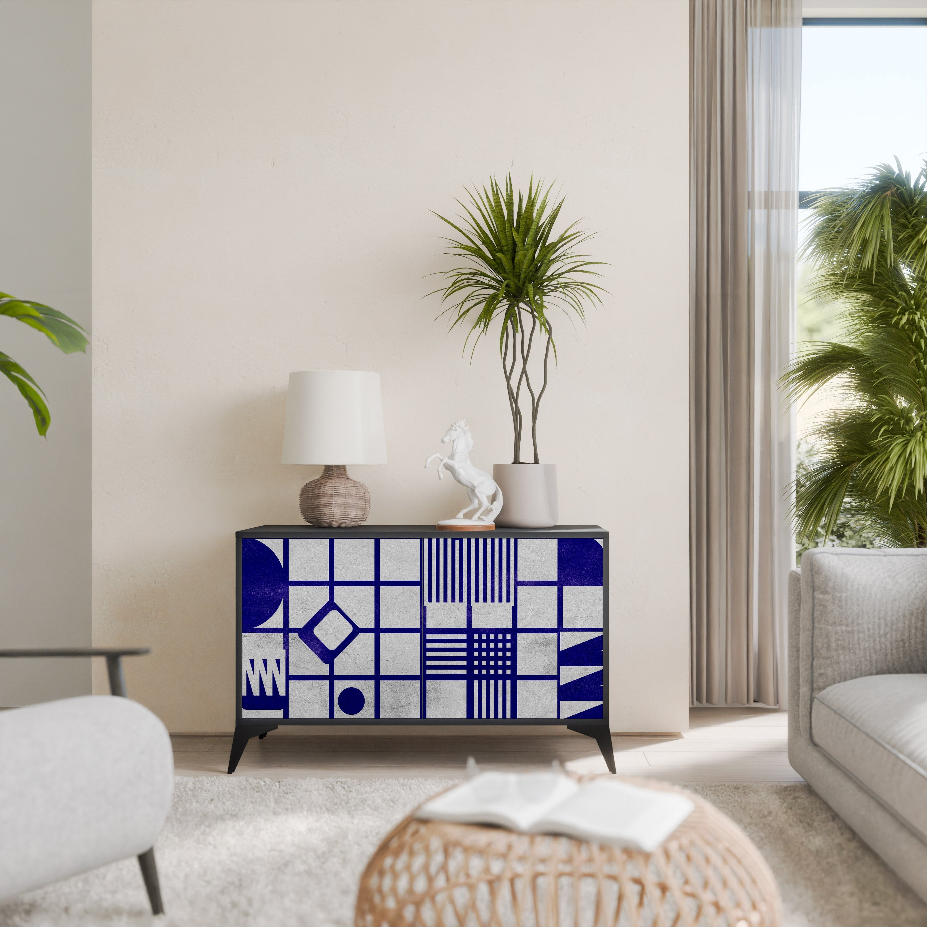 THE RIGHT PLACES 2-Door Sideboard in Black Finish