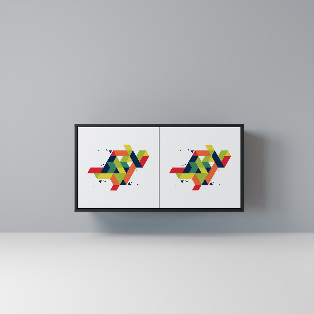 FUTURE SIGN 2-Door Sideboard in Black Finish