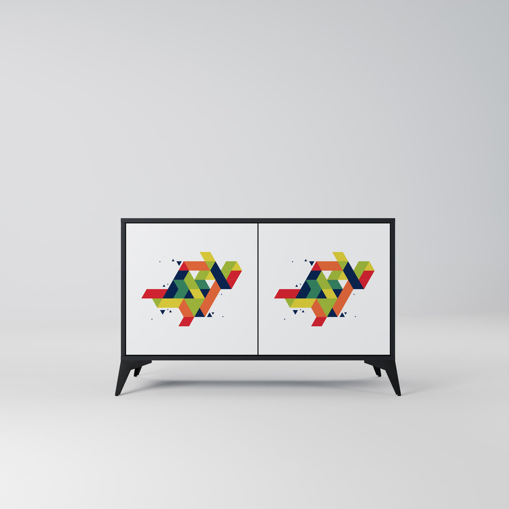 FUTURE SIGN 2-Door Sideboard in Black Finish