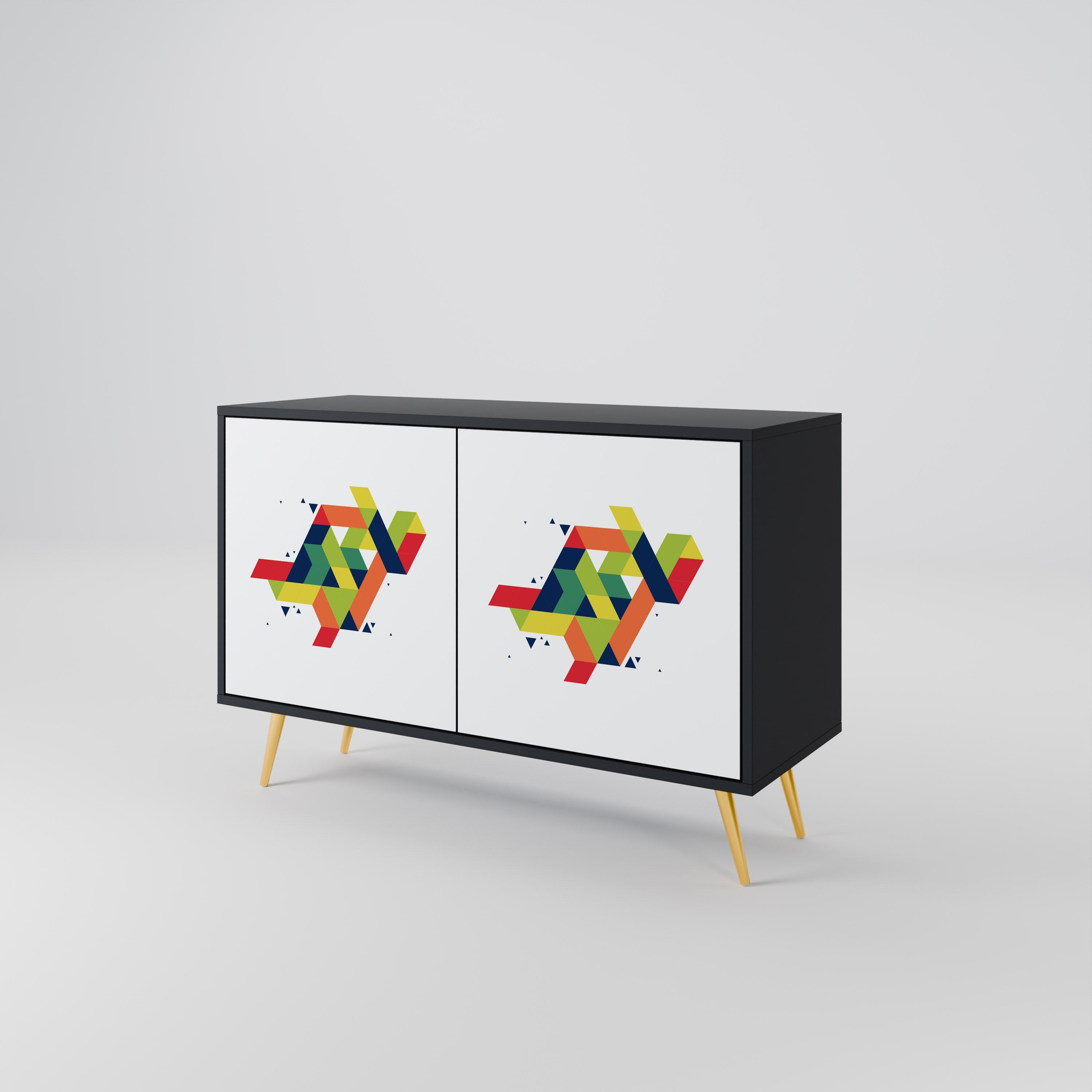 FUTURE SIGN 2-Door Sideboard in Black Finish