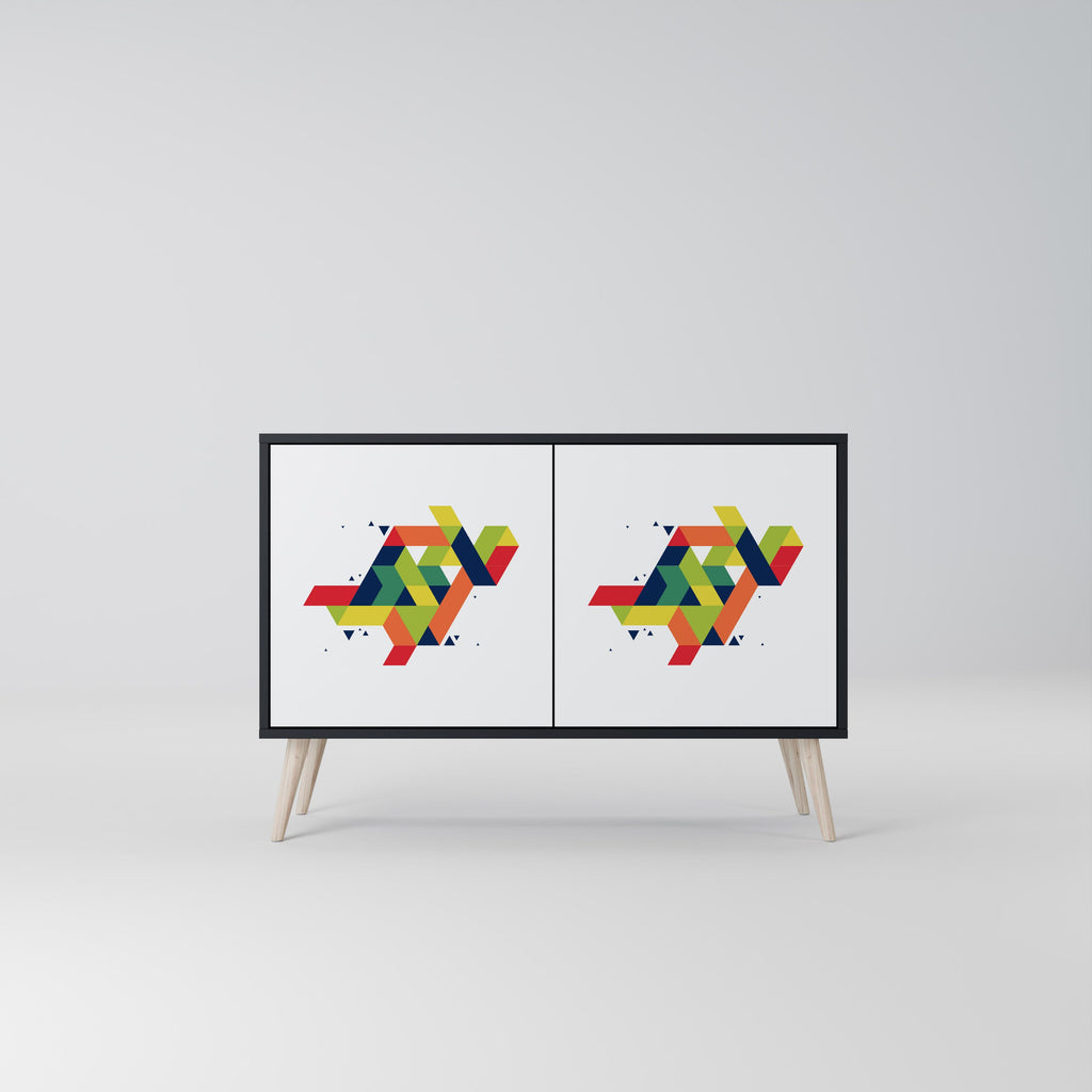 FUTURE SIGN 2-Door Sideboard in Black Finish