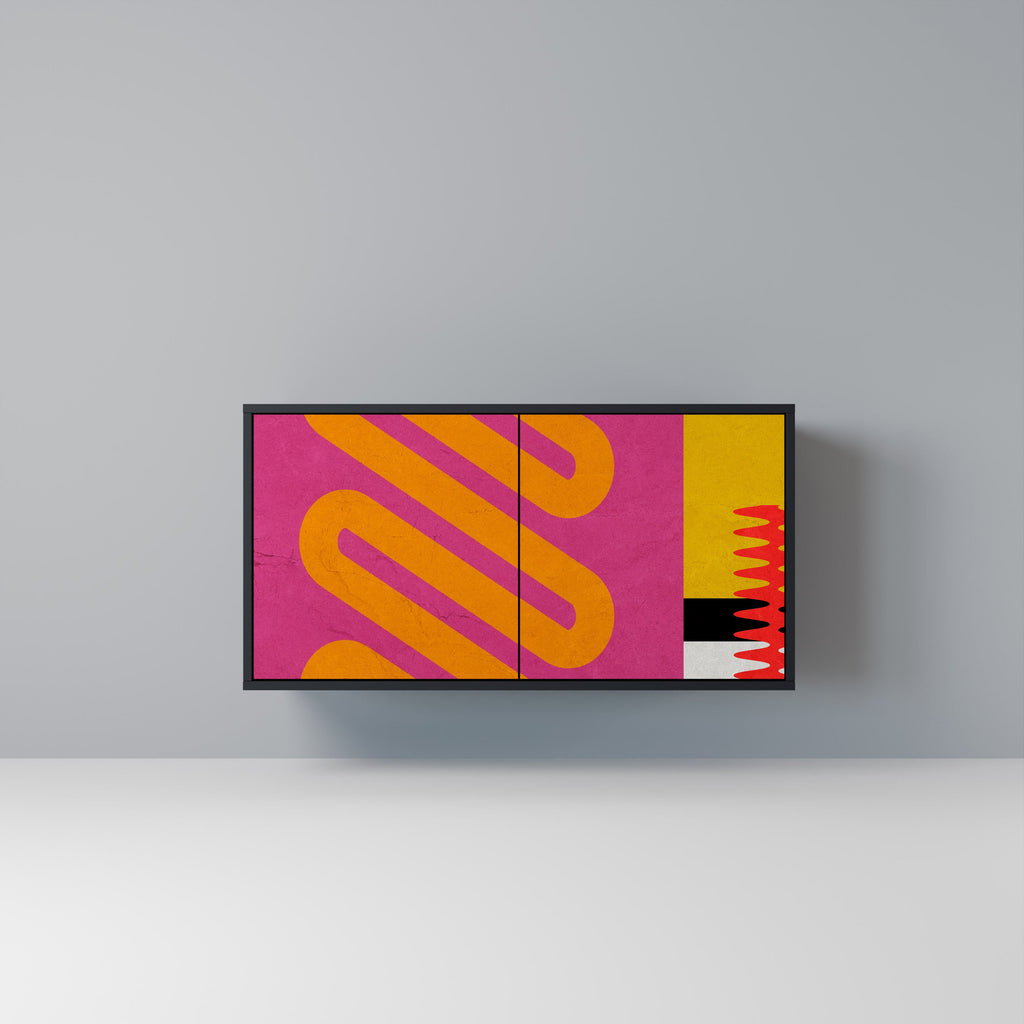 VIVID ART 2-Door Sideboard in Black Finish