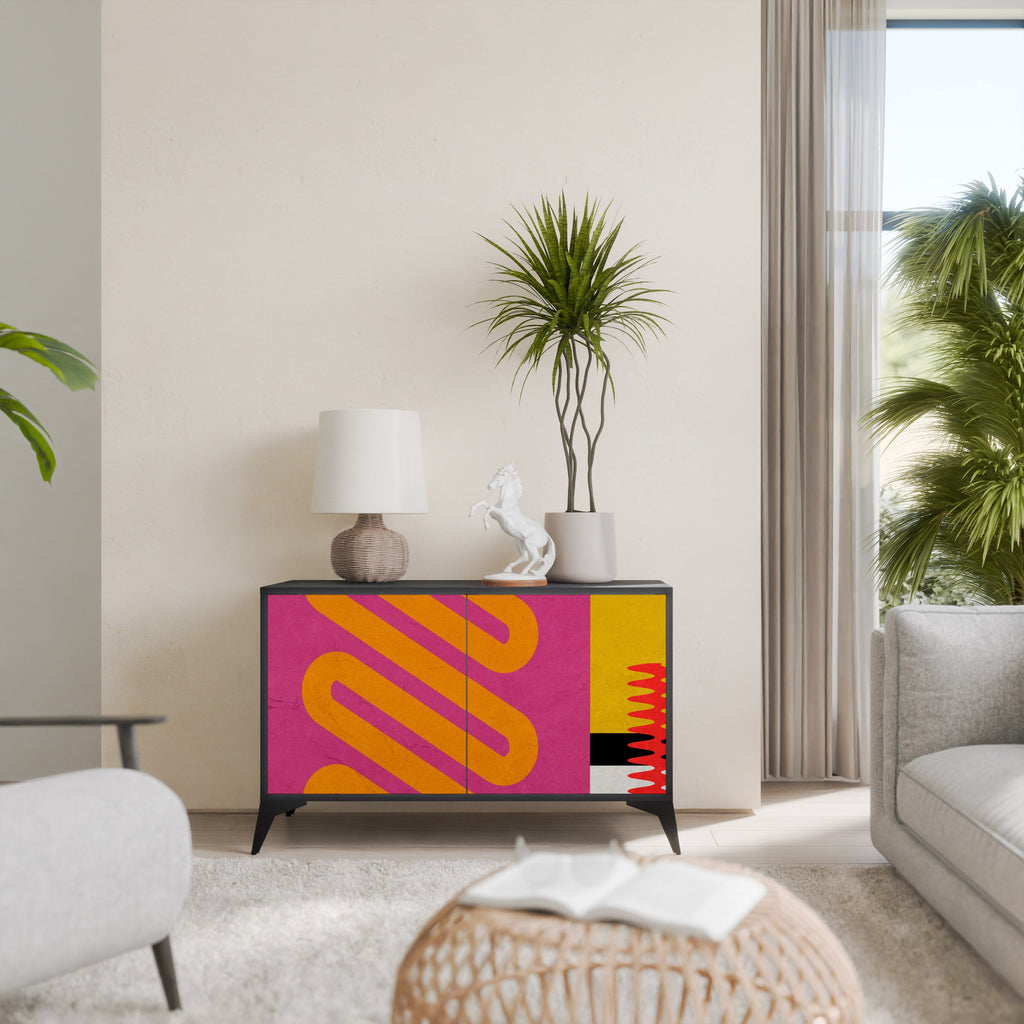 VIVID ART 2-Door Sideboard in Black Finish