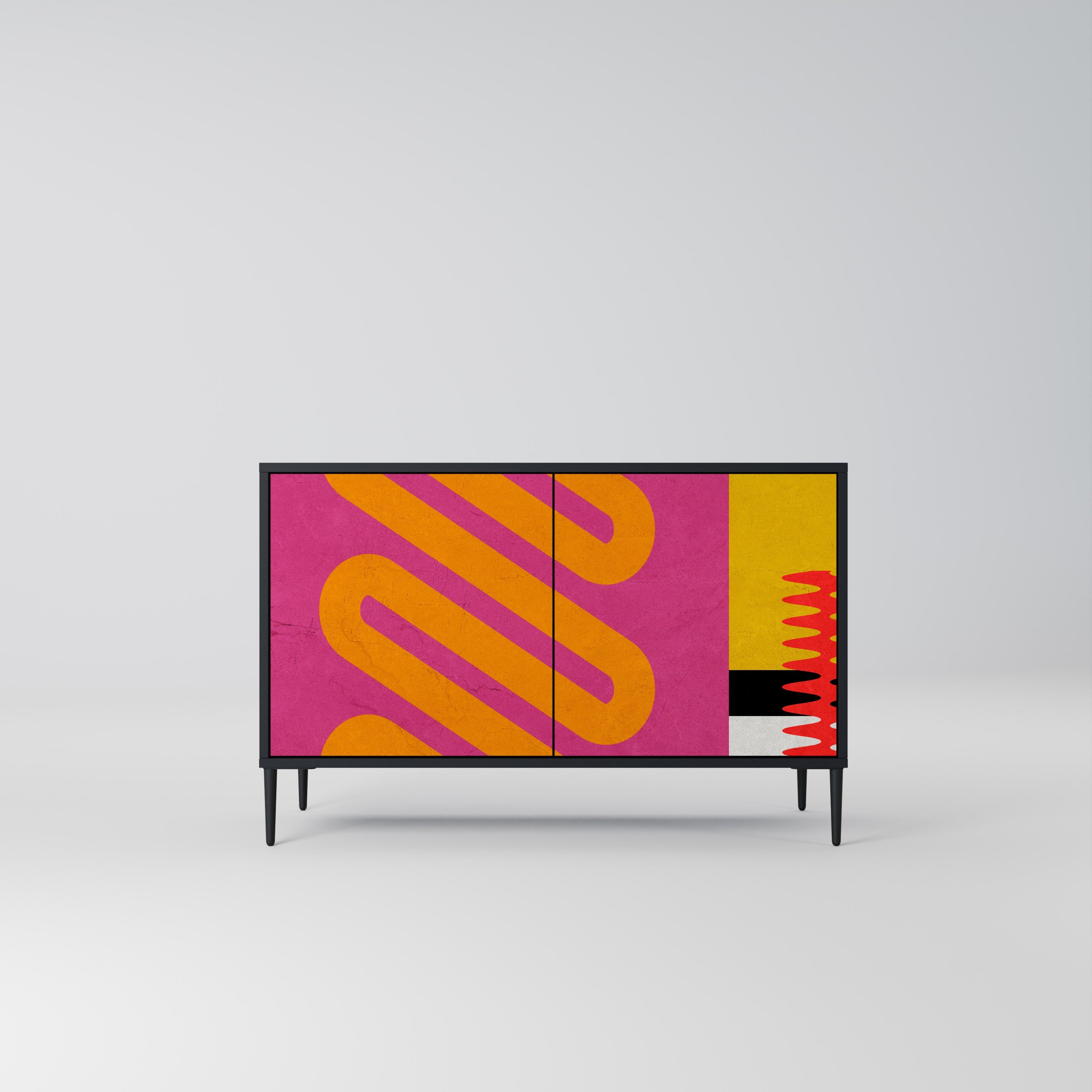 VIVID ART 2-Door Sideboard in Black Finish