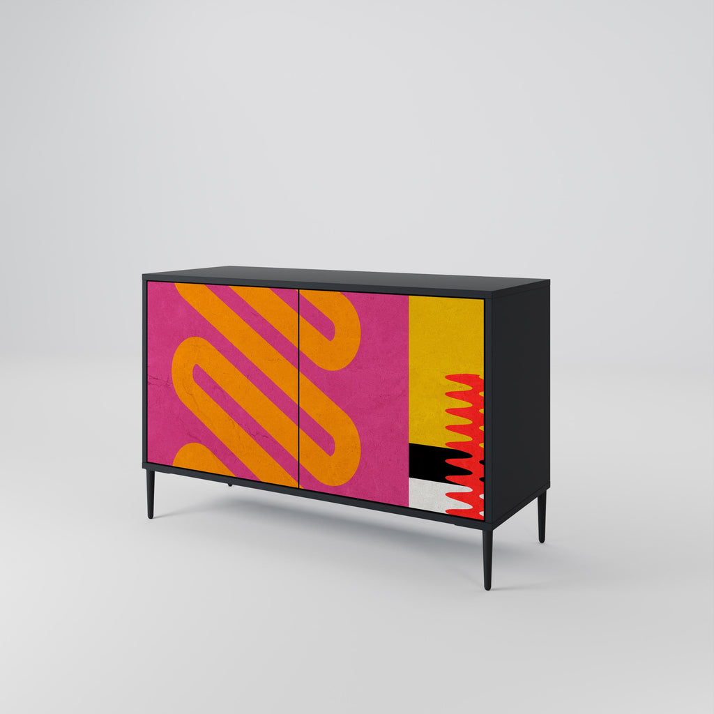 VIVID ART 2-Door Sideboard in Black Finish