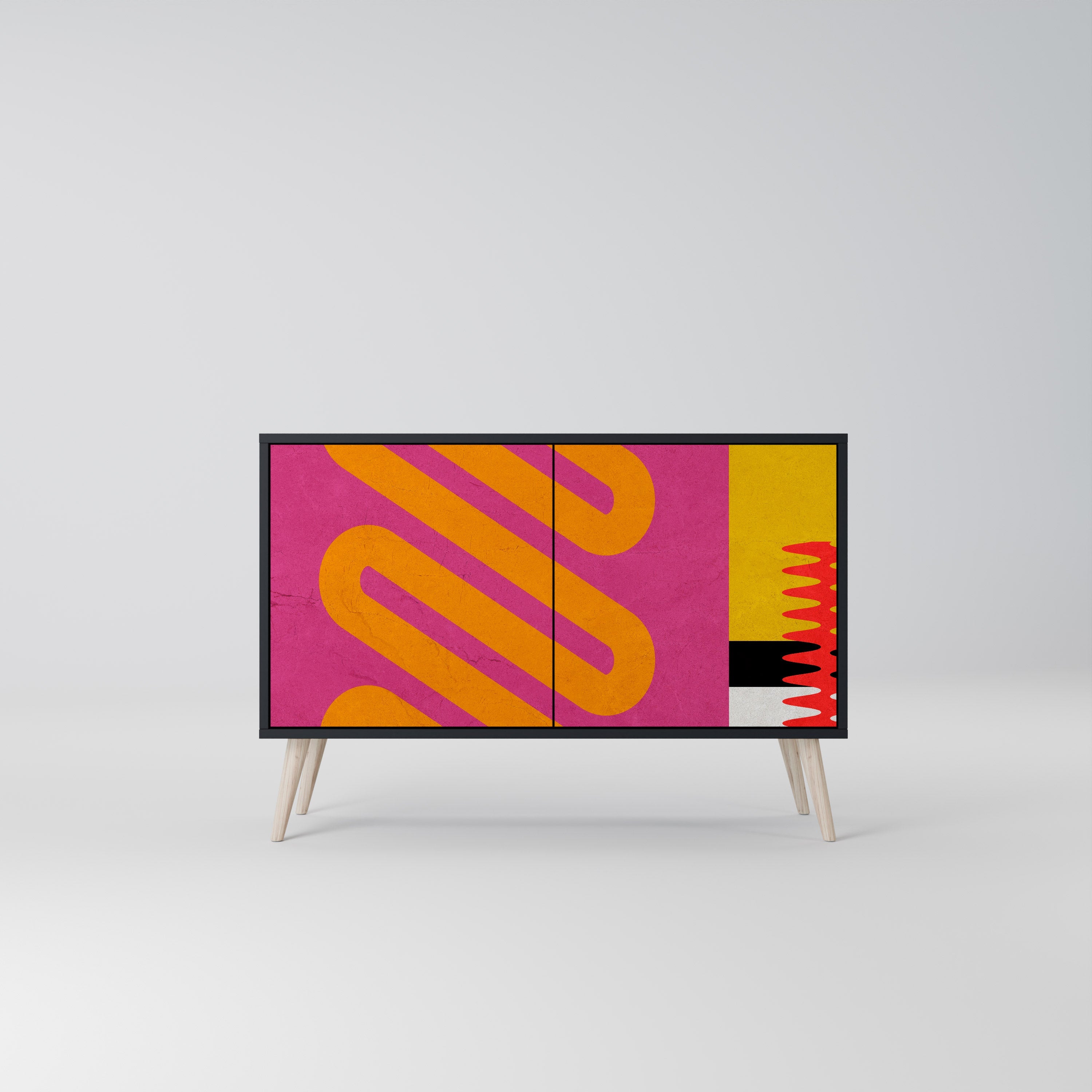 VIVID ART 2-Door Sideboard in Black Finish