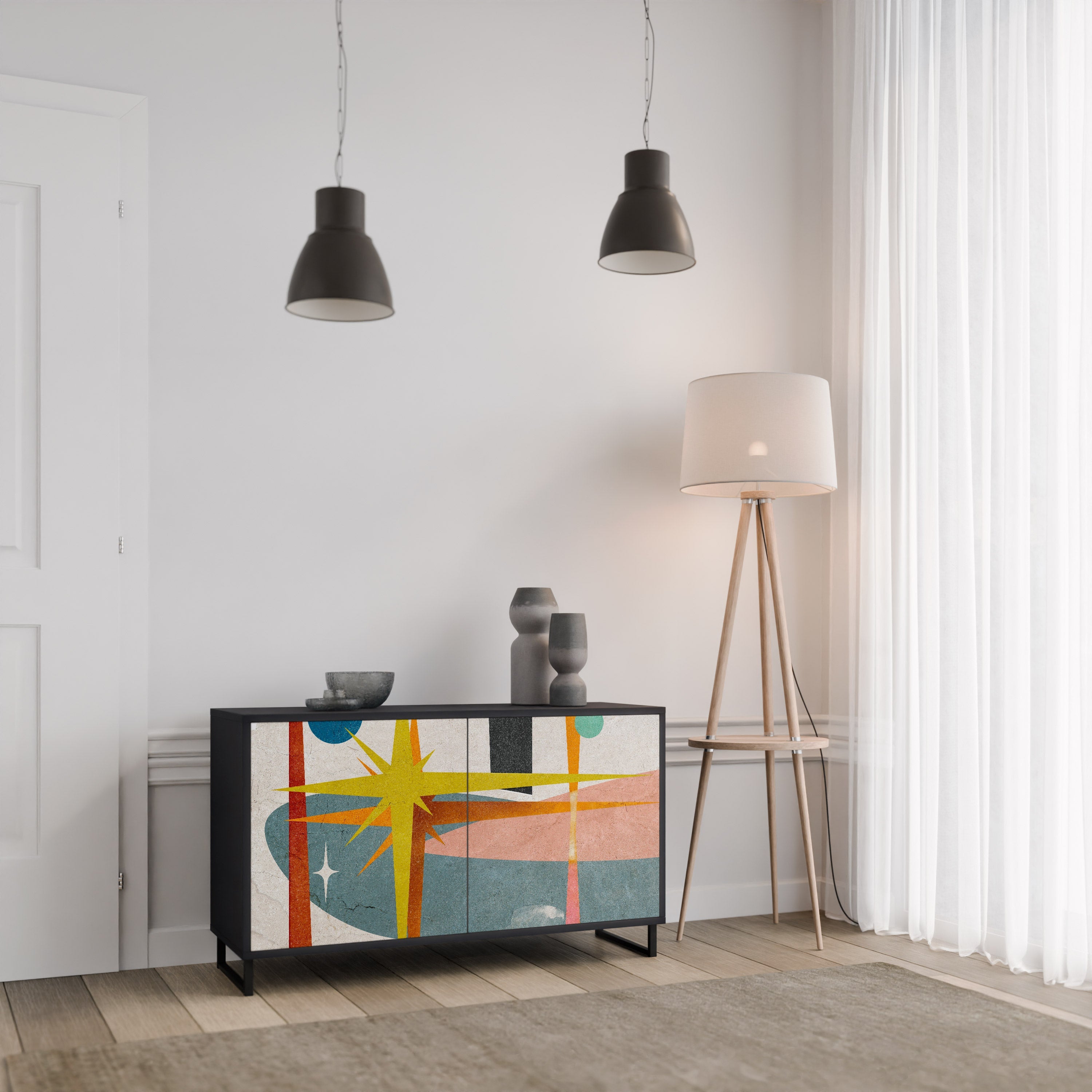 INTERSTELLAR VIBES 2-Door Sideboard in Black Finish