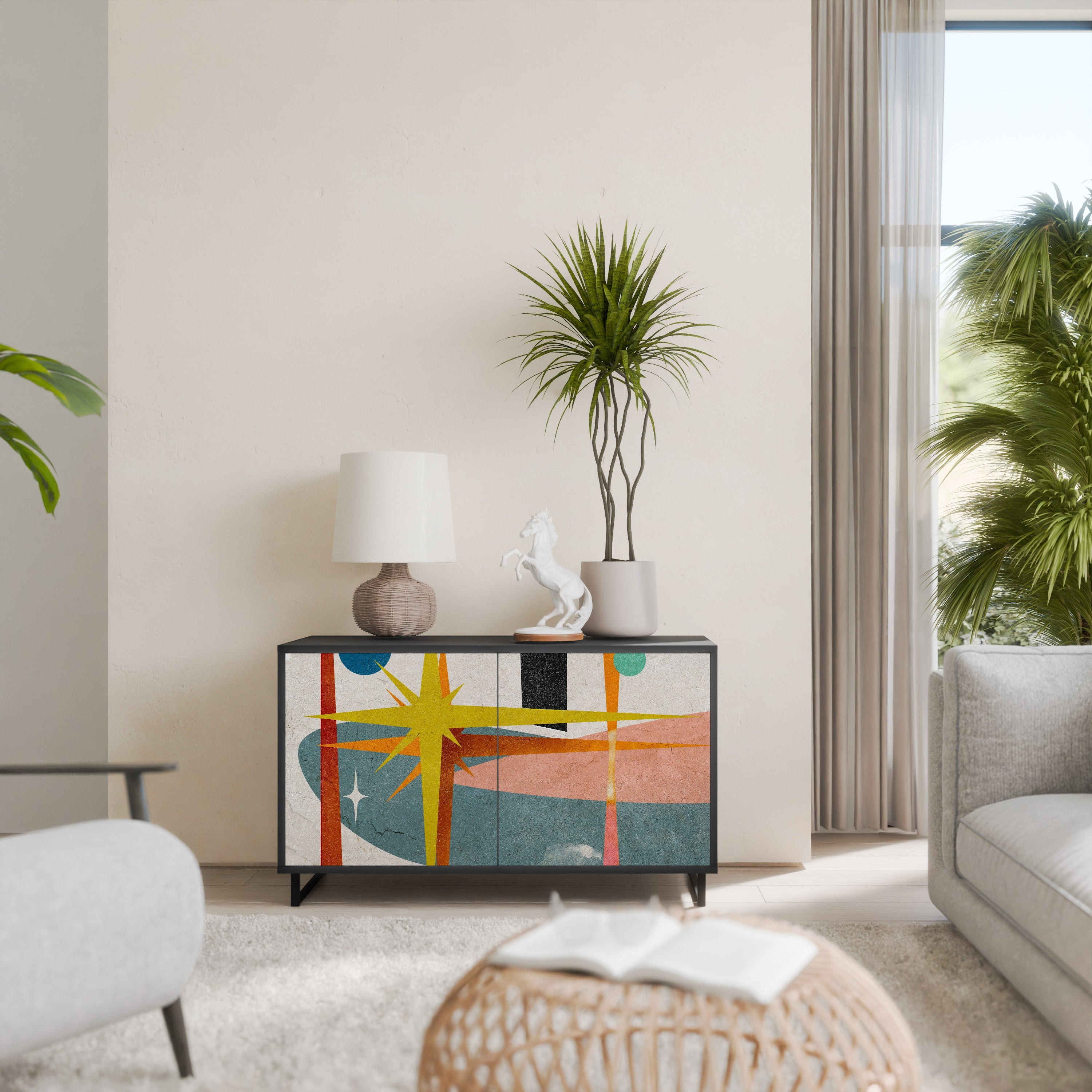 INTERSTELLAR VIBES 2-Door Sideboard in Black Finish