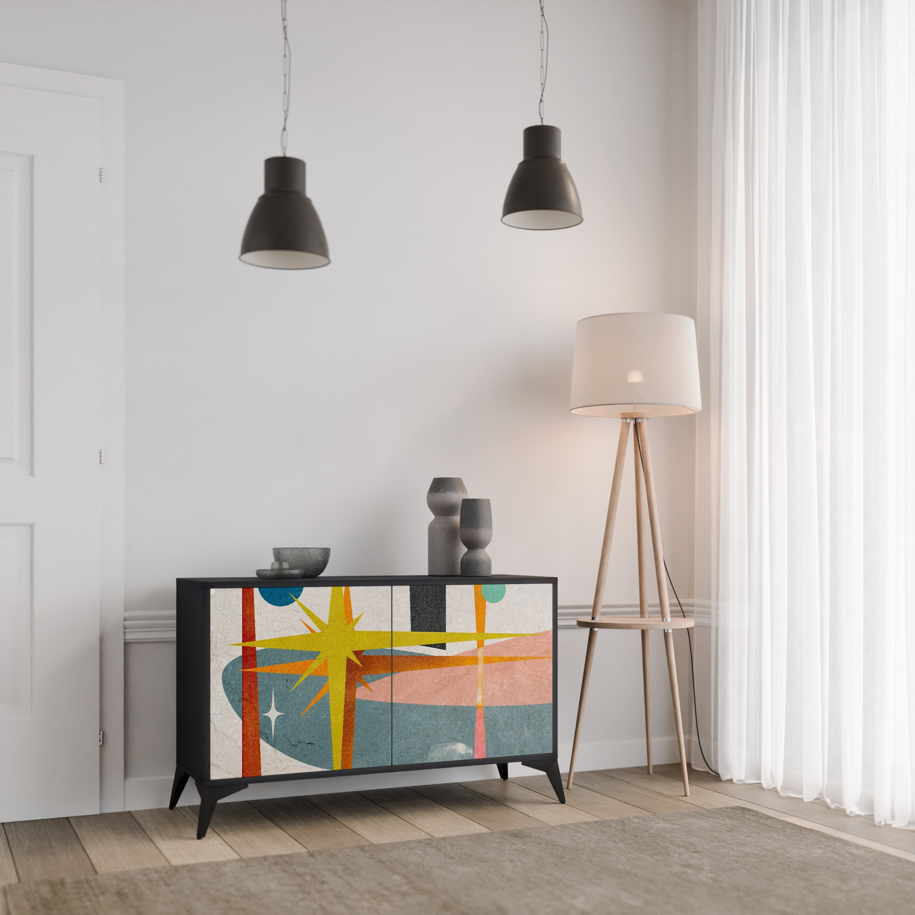INTERSTELLAR VIBES 2-Door Sideboard in Black Finish