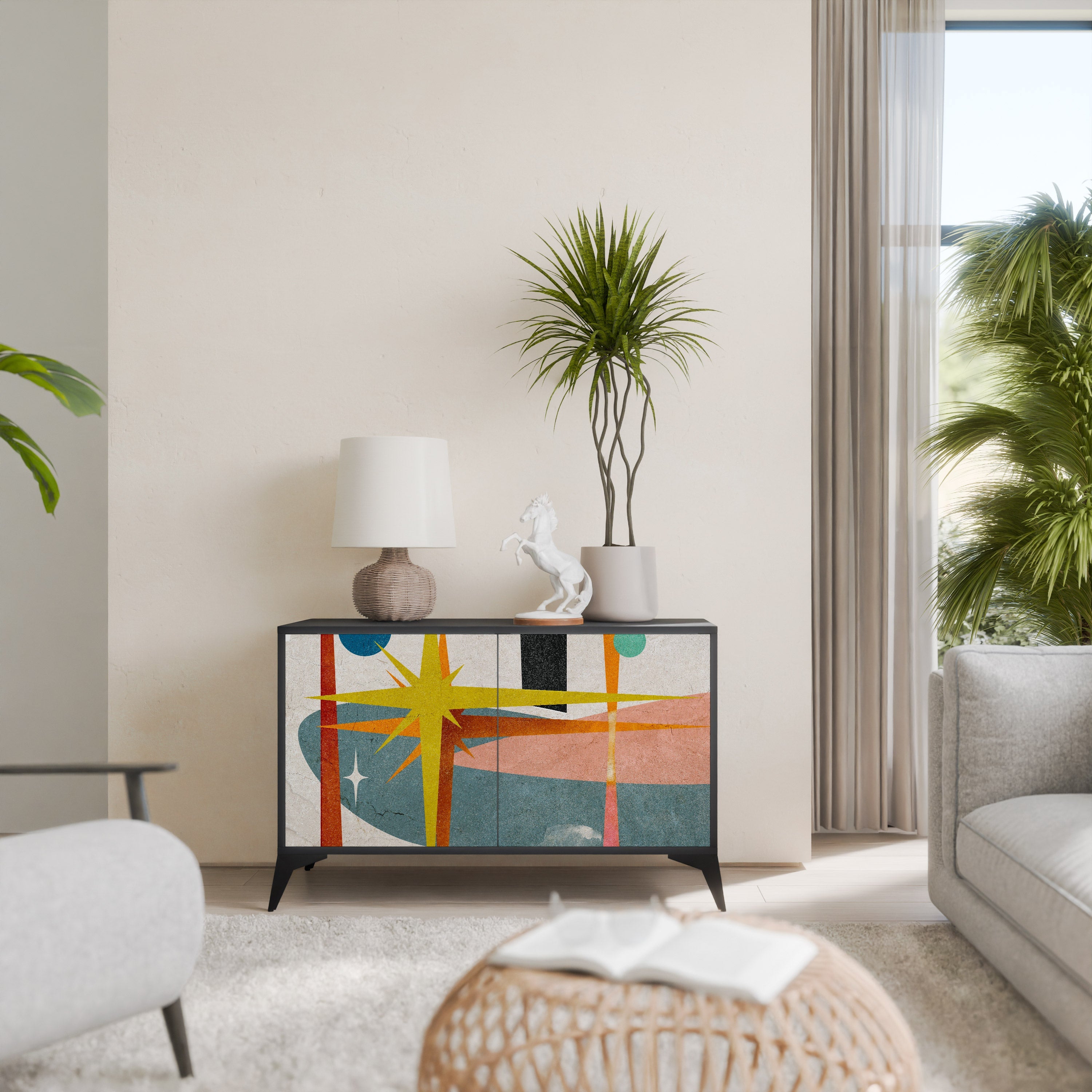 INTERSTELLAR VIBES 2-Door Sideboard in Black Finish