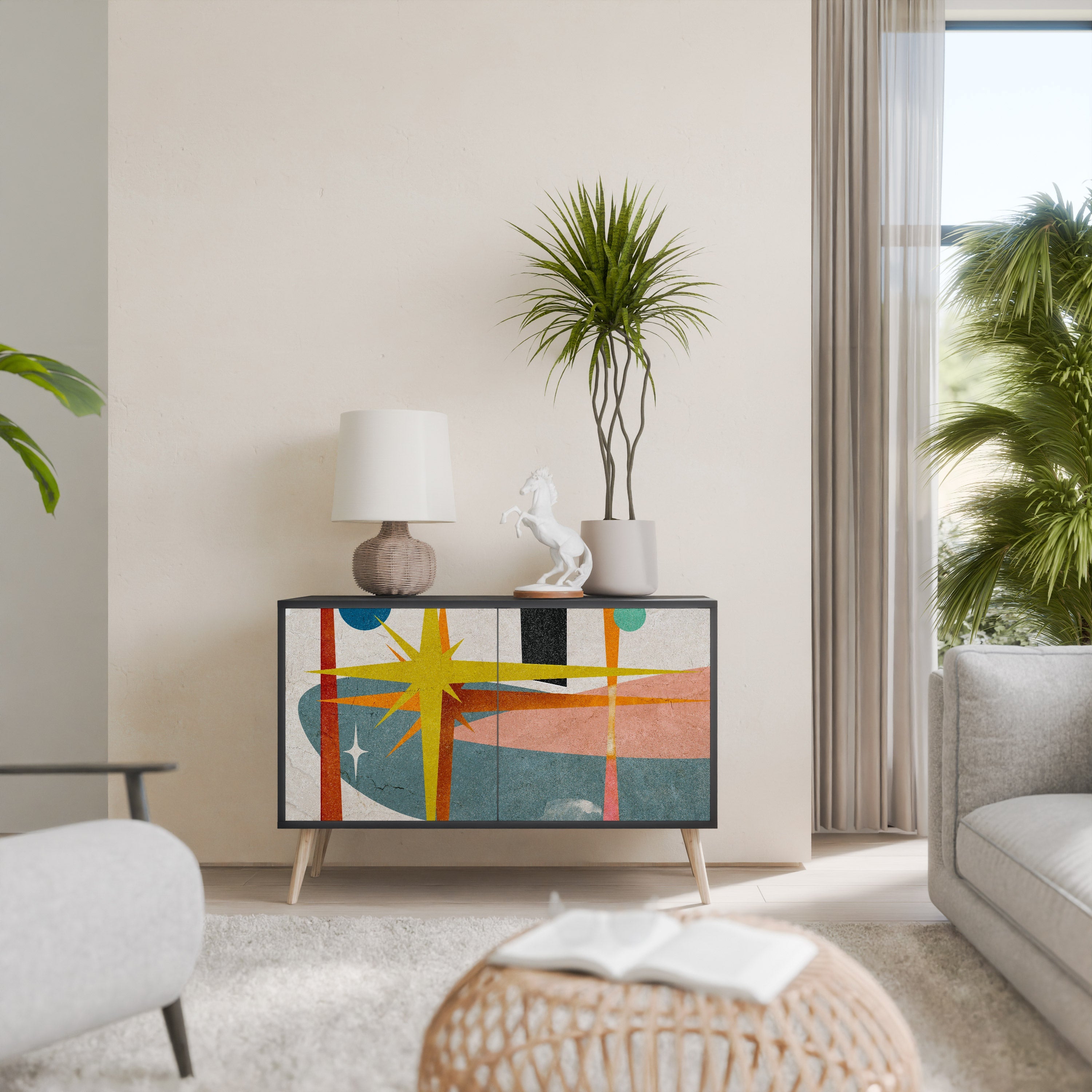 INTERSTELLAR VIBES 2-Door Sideboard in Black Finish