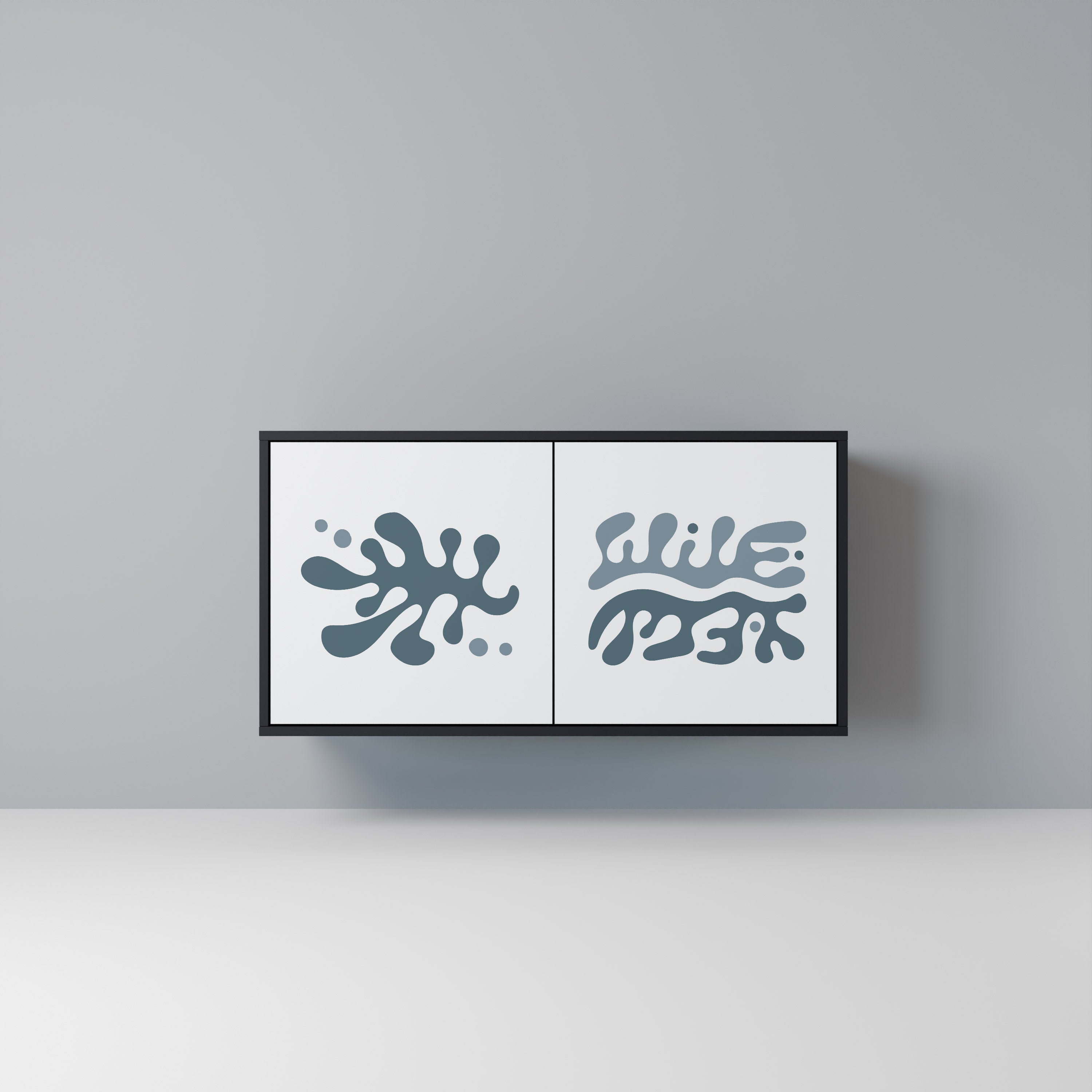 Buffet 2 portes WONDERLAND VEGETATION en finition noire